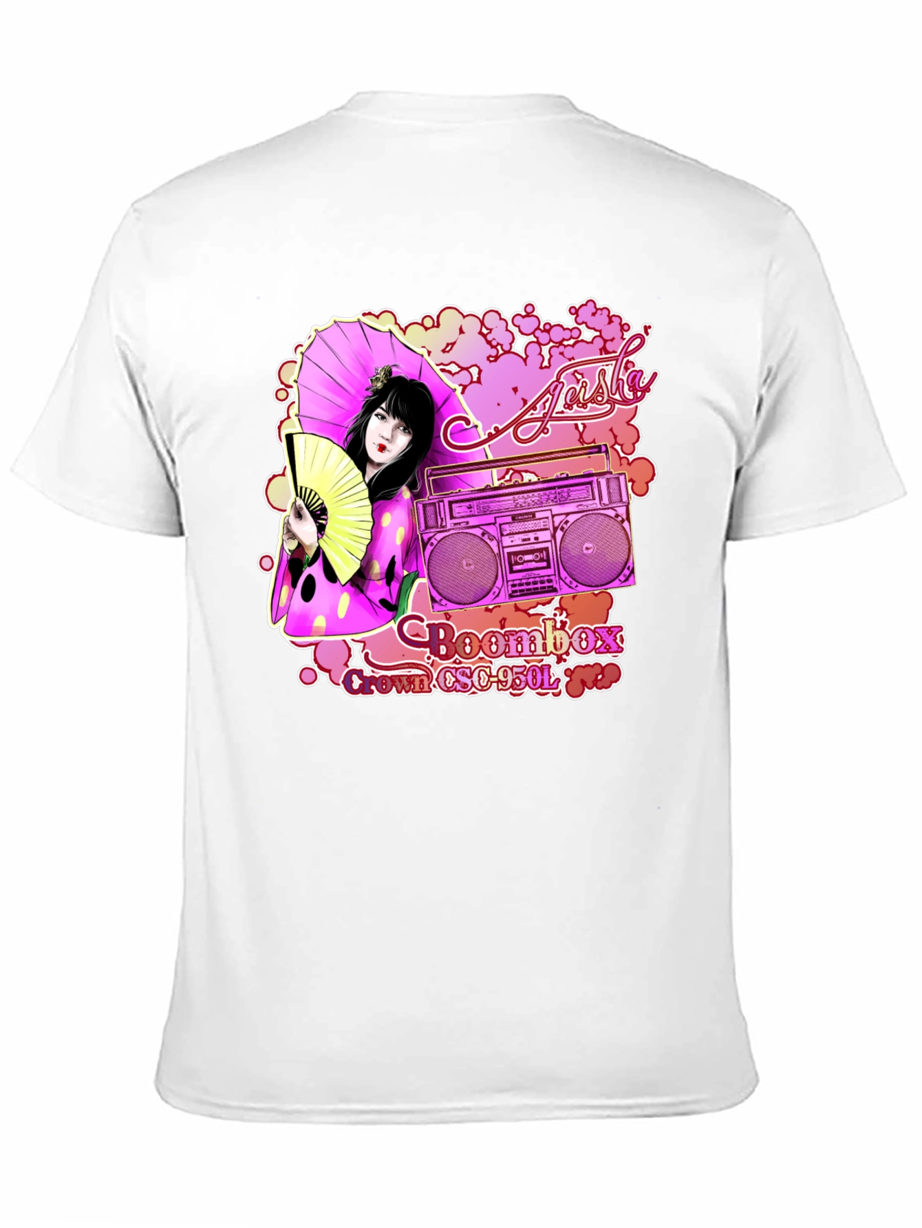 Geisha Boombox Graphic Tee - Retro Style