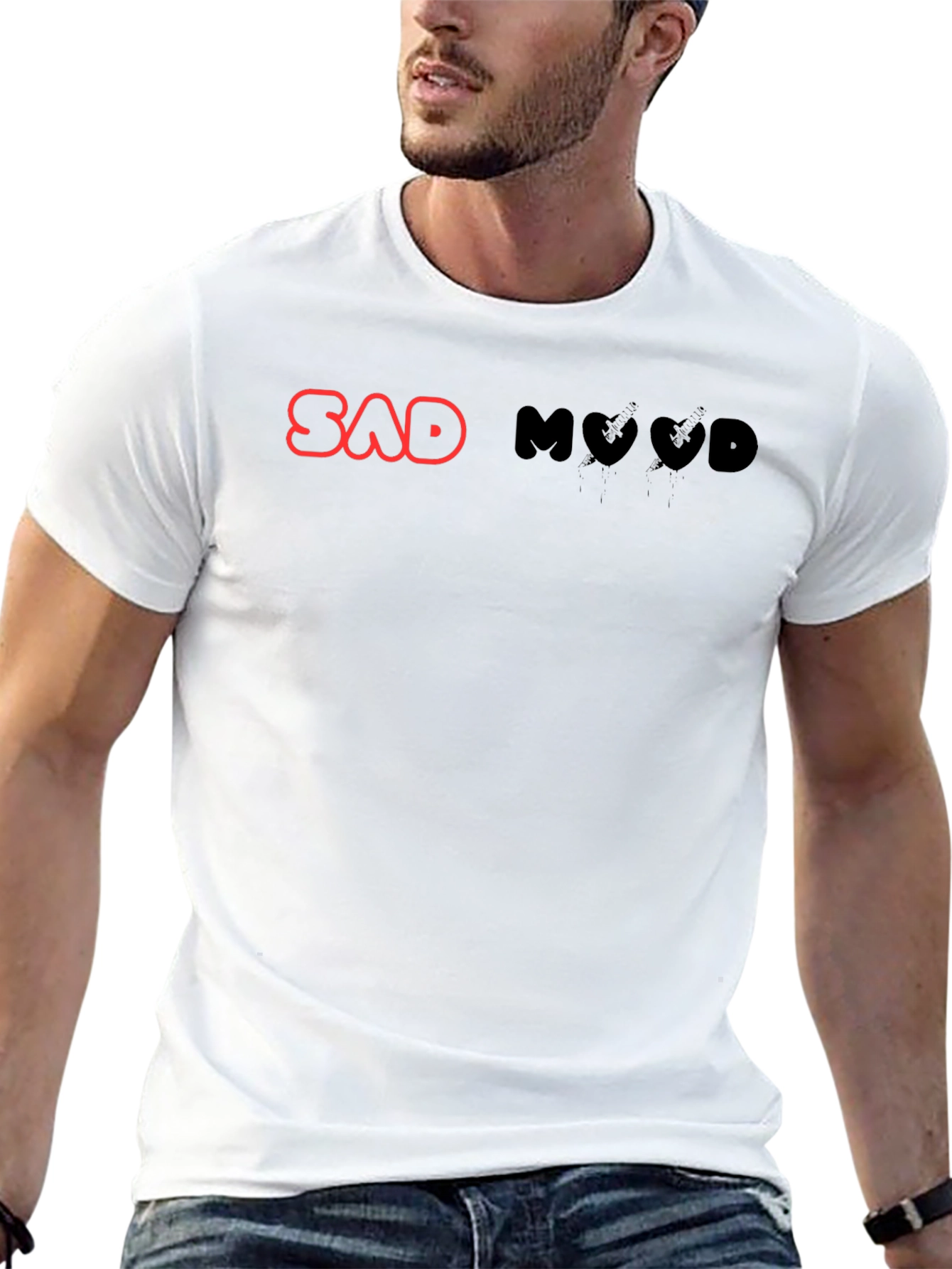 Sad Mood Black Graphic Tee