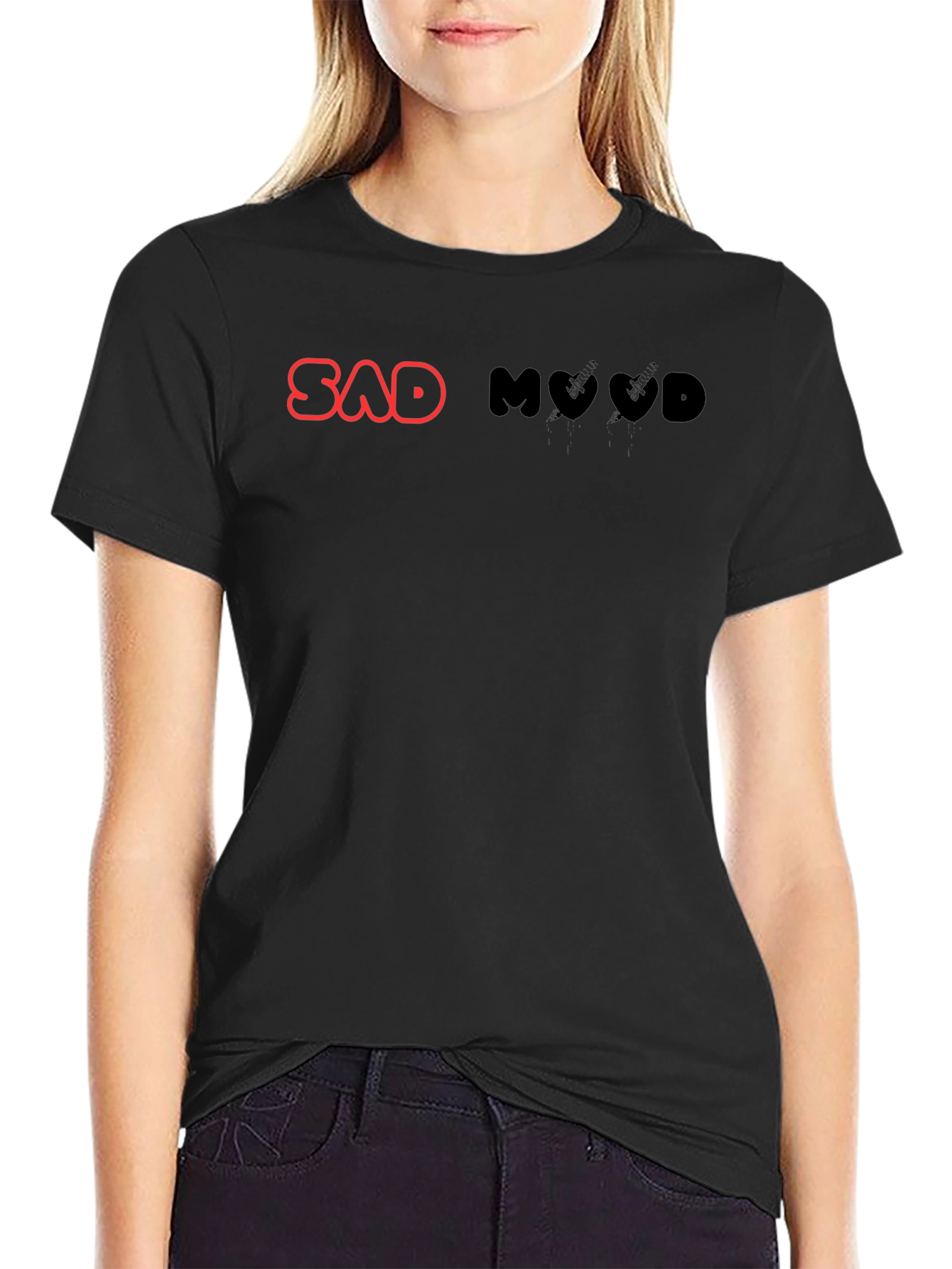Sad Mood Black Graphic Tee