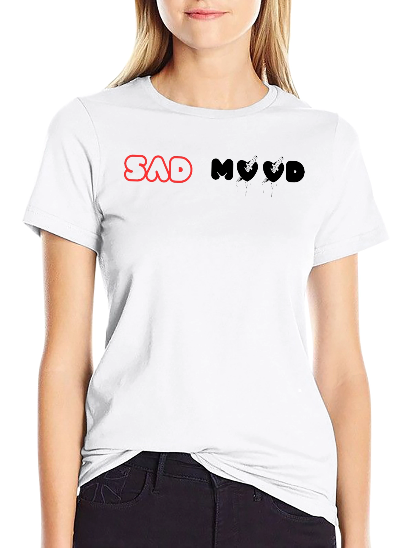 Sad Mood Black Graphic Tee
