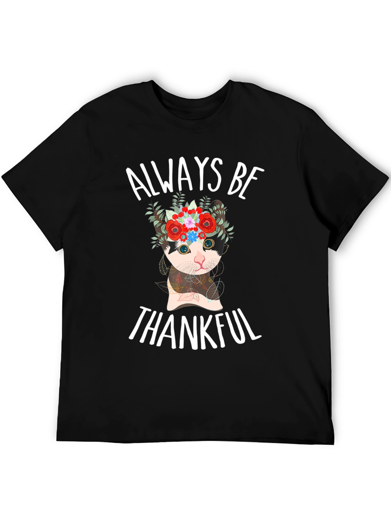Always Be Thankful Cat Graphic Tee