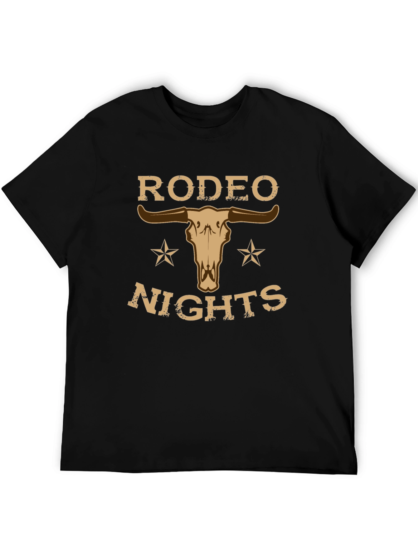 Rodeo Nights T-Shirt with Skull Graphic - Western Style