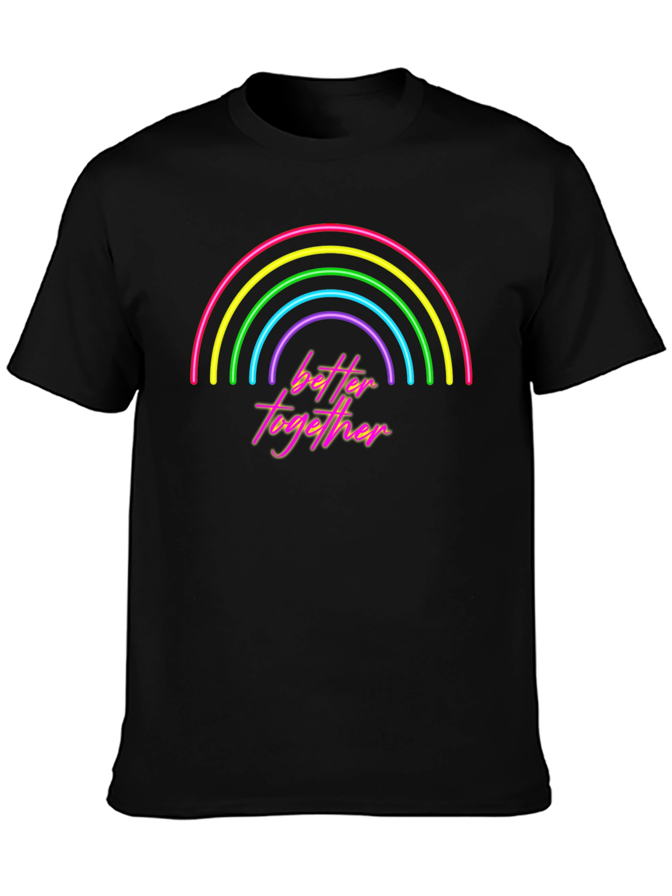 Better Together Rainbow Graphic Tee - Black