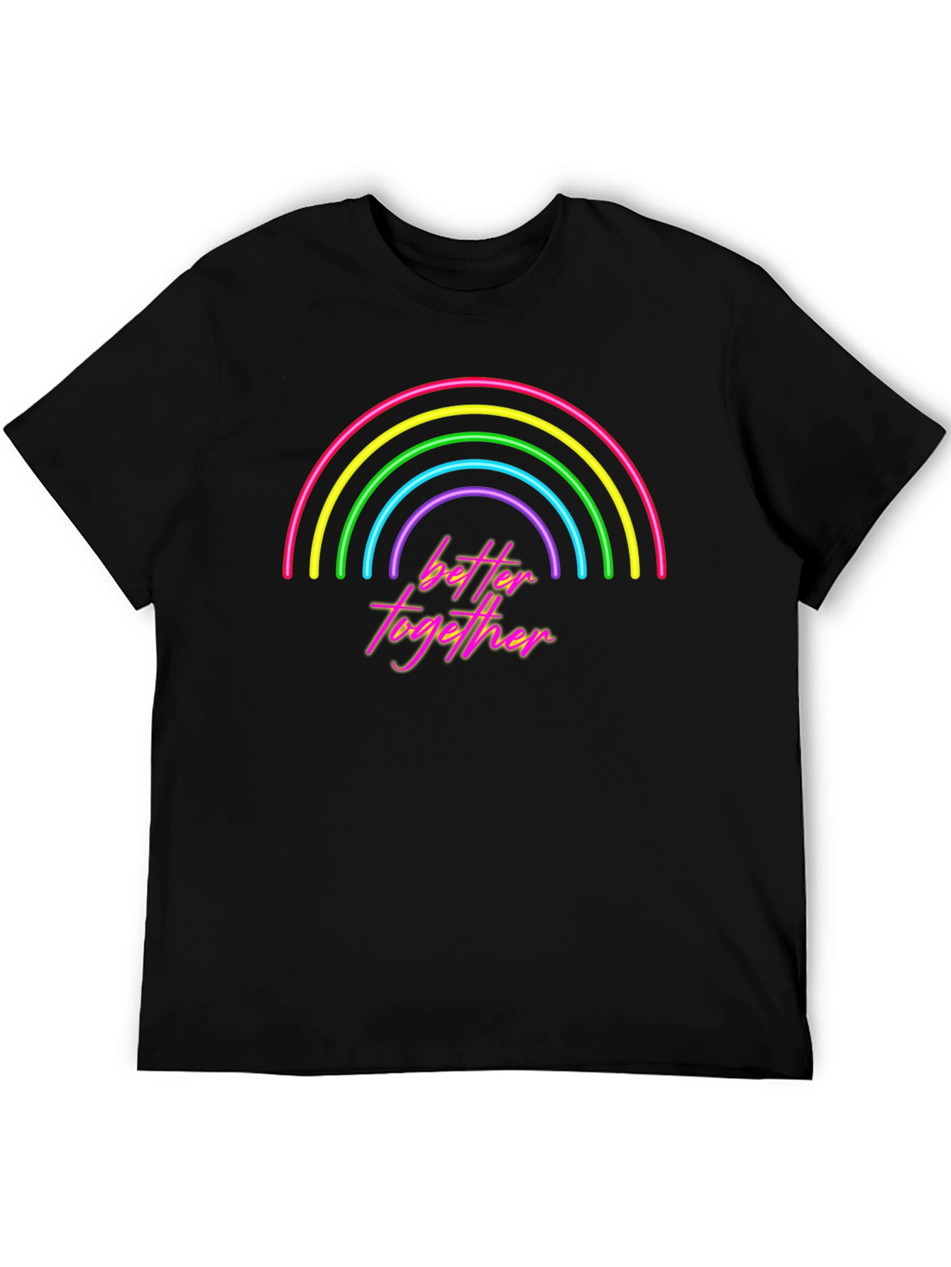 Better Together Rainbow Graphic Tee - Black