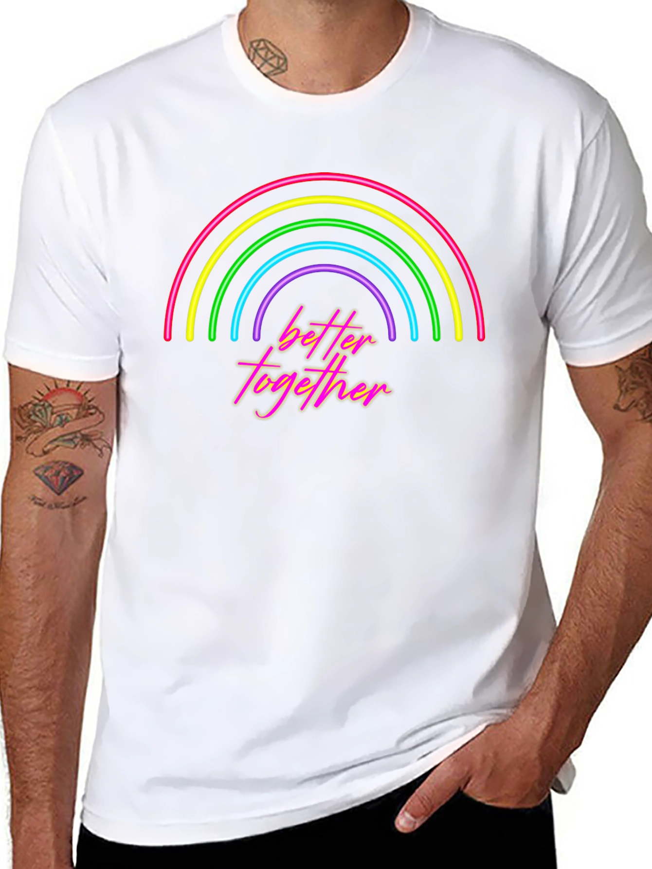 Better Together Rainbow Graphic Tee - Black