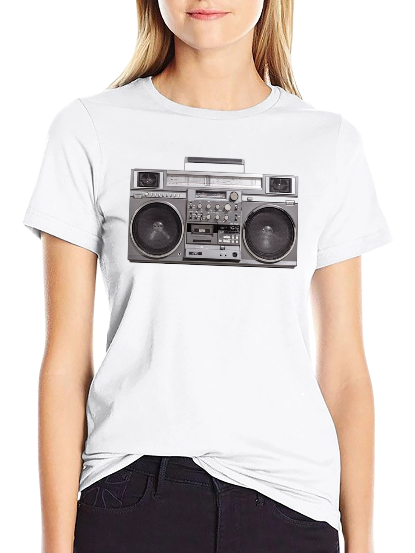 Retro Boombox Graphic Tee - Classic 80s Style
