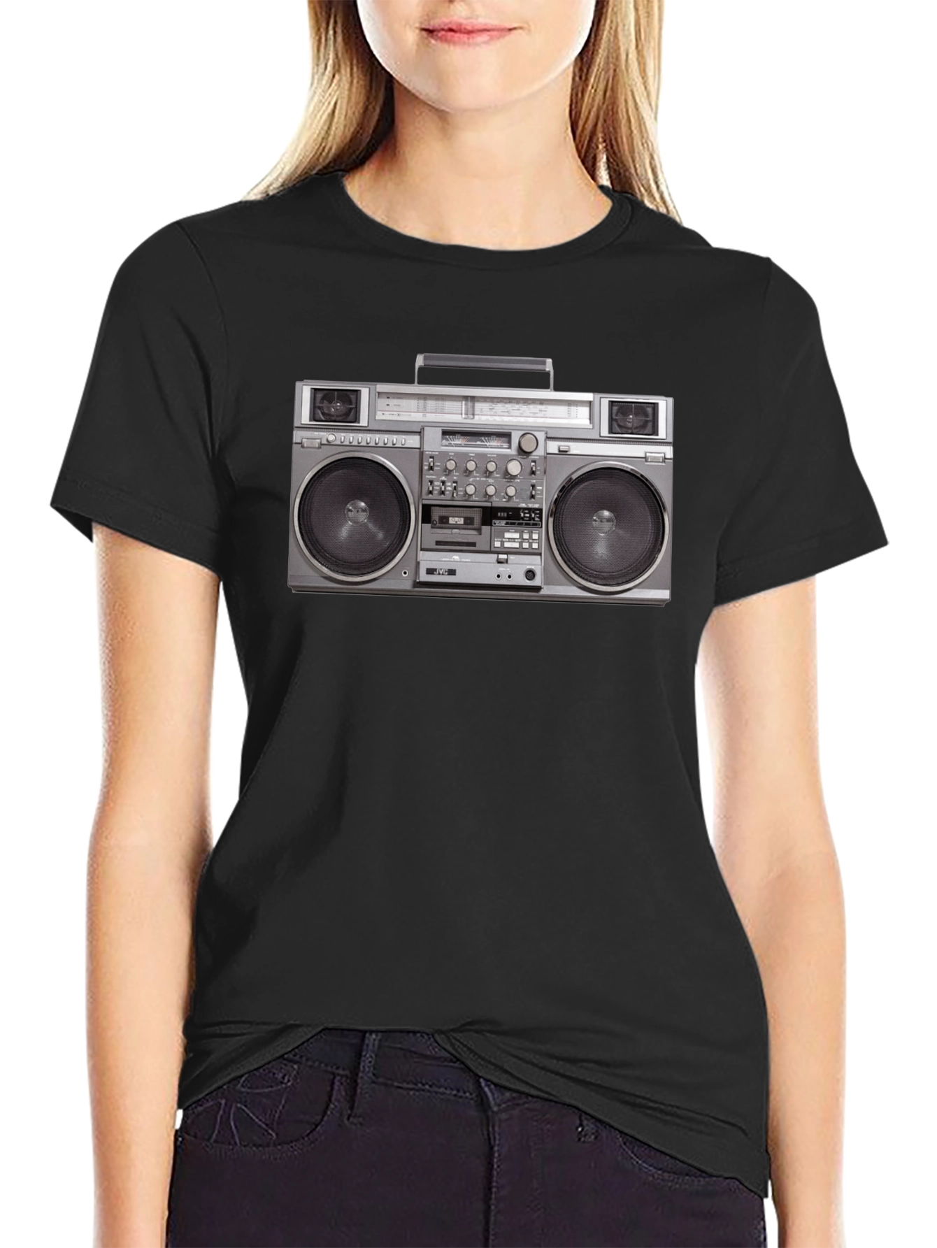 Retro Boombox Graphic Tee - Classic 80s Style