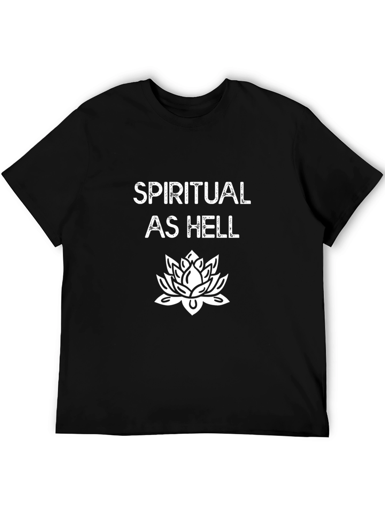 Spiritual As Hell T-Shirt Lotus Graphic Soft Cotton