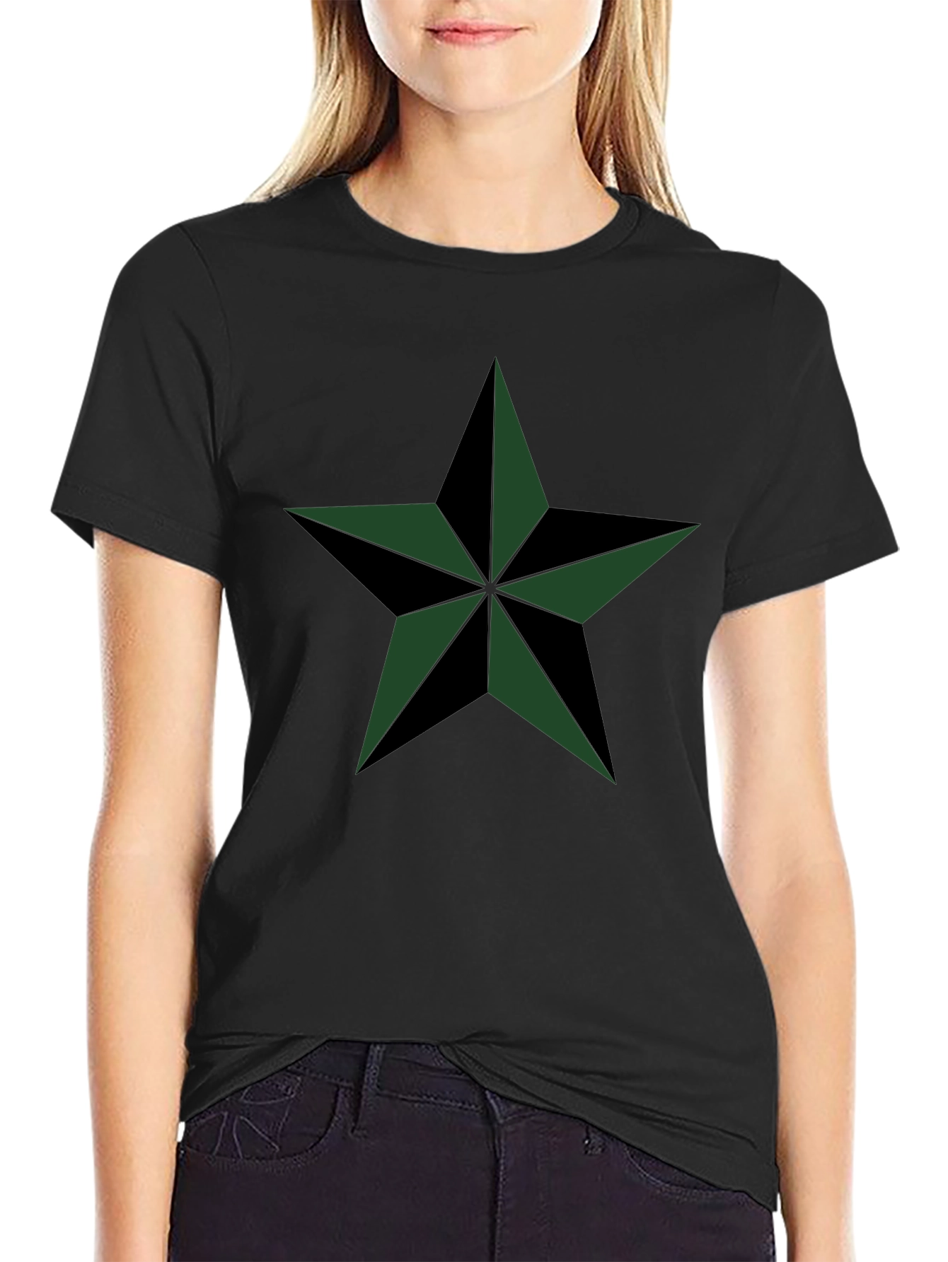 Stylish Black T-Shirt with Star Design