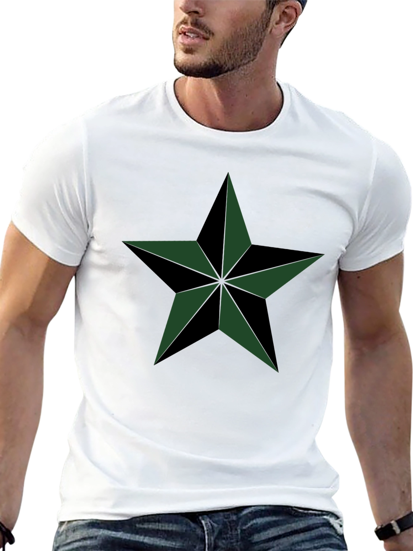 Stylish Black T-Shirt with Star Design