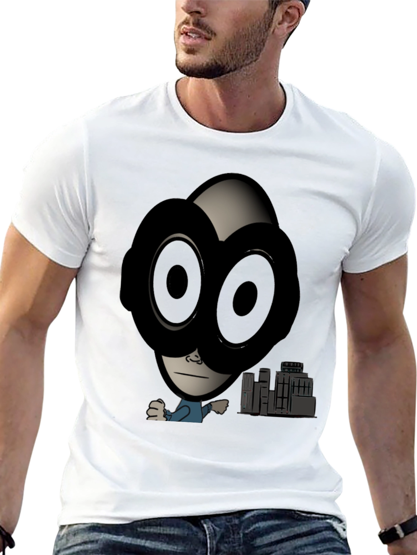 Unique Graphic Print T-Shirt - Urban Cartoon Design