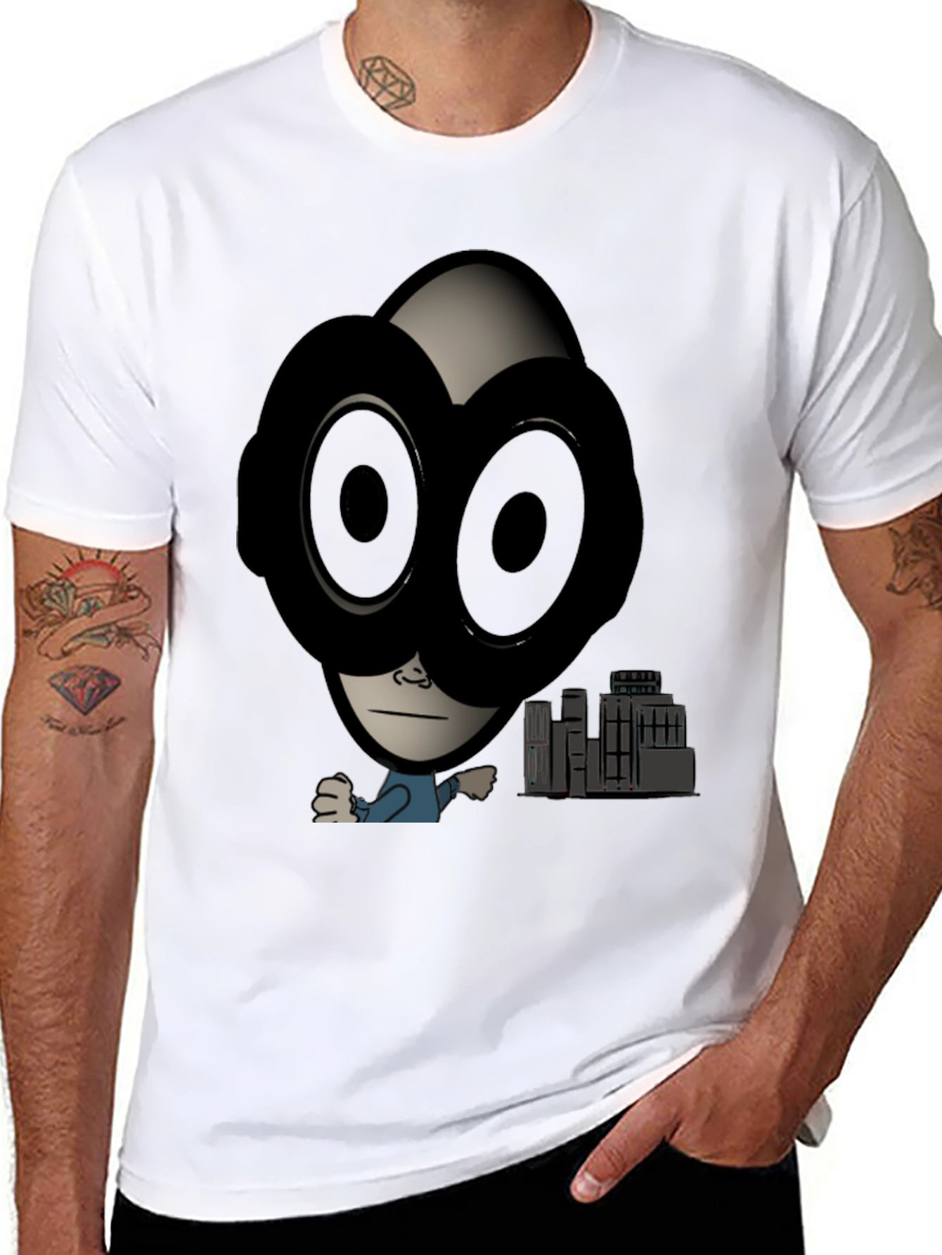 Unique Graphic Print T-Shirt - Urban Cartoon Design