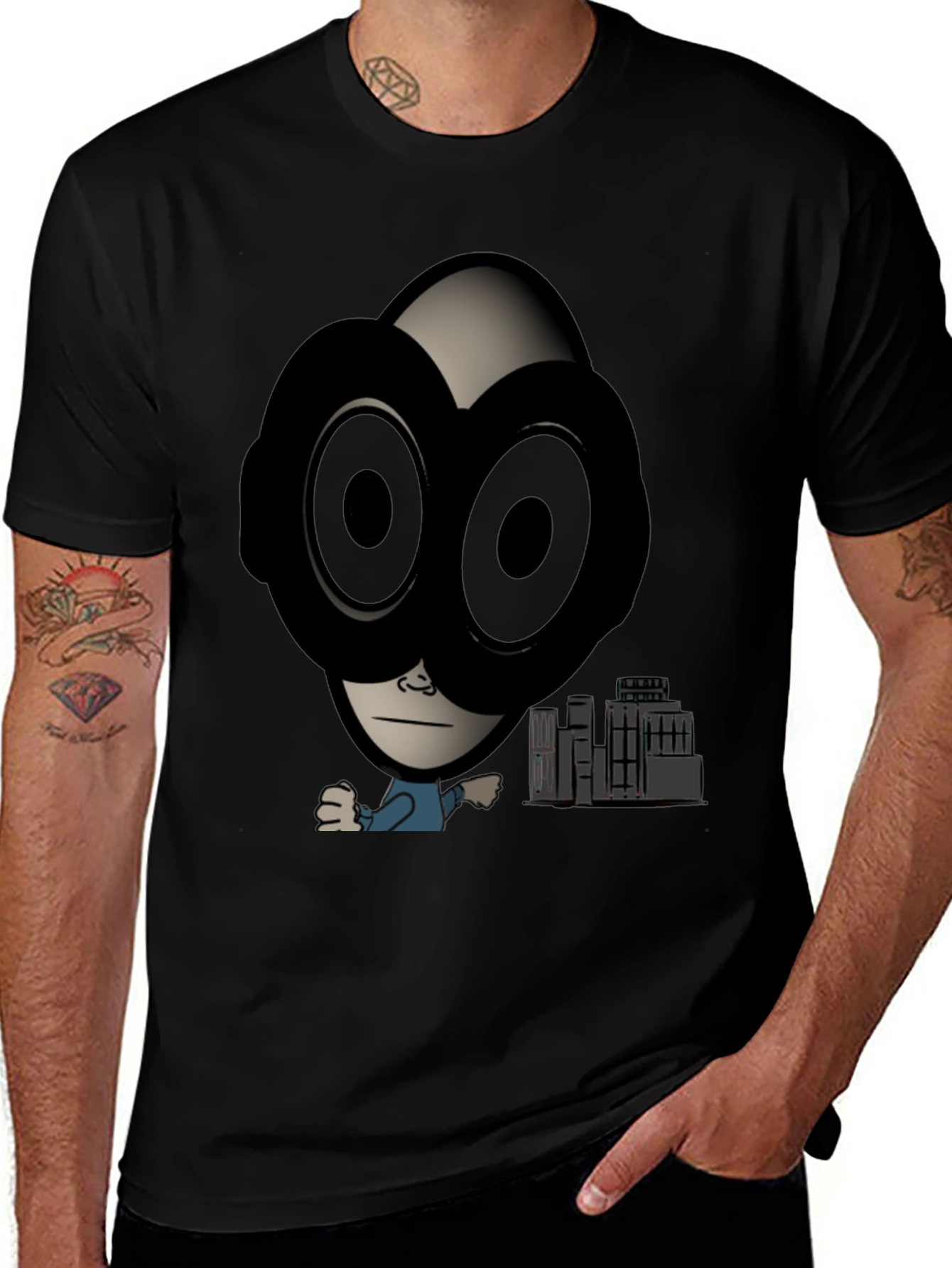 Unique Graphic Print T-Shirt - Urban Cartoon Design