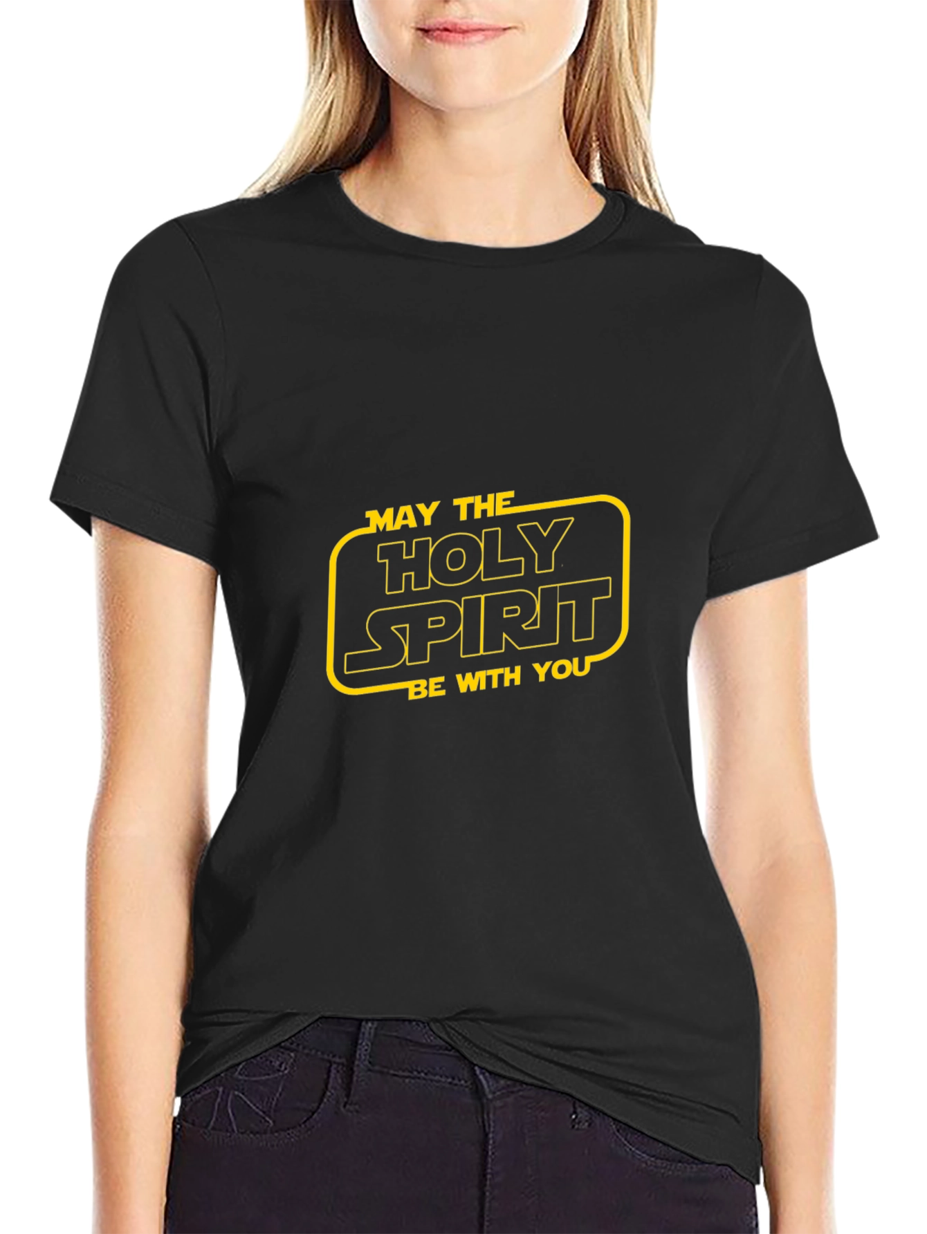 Holy Spirit Star Wars Style Black T-Shirt