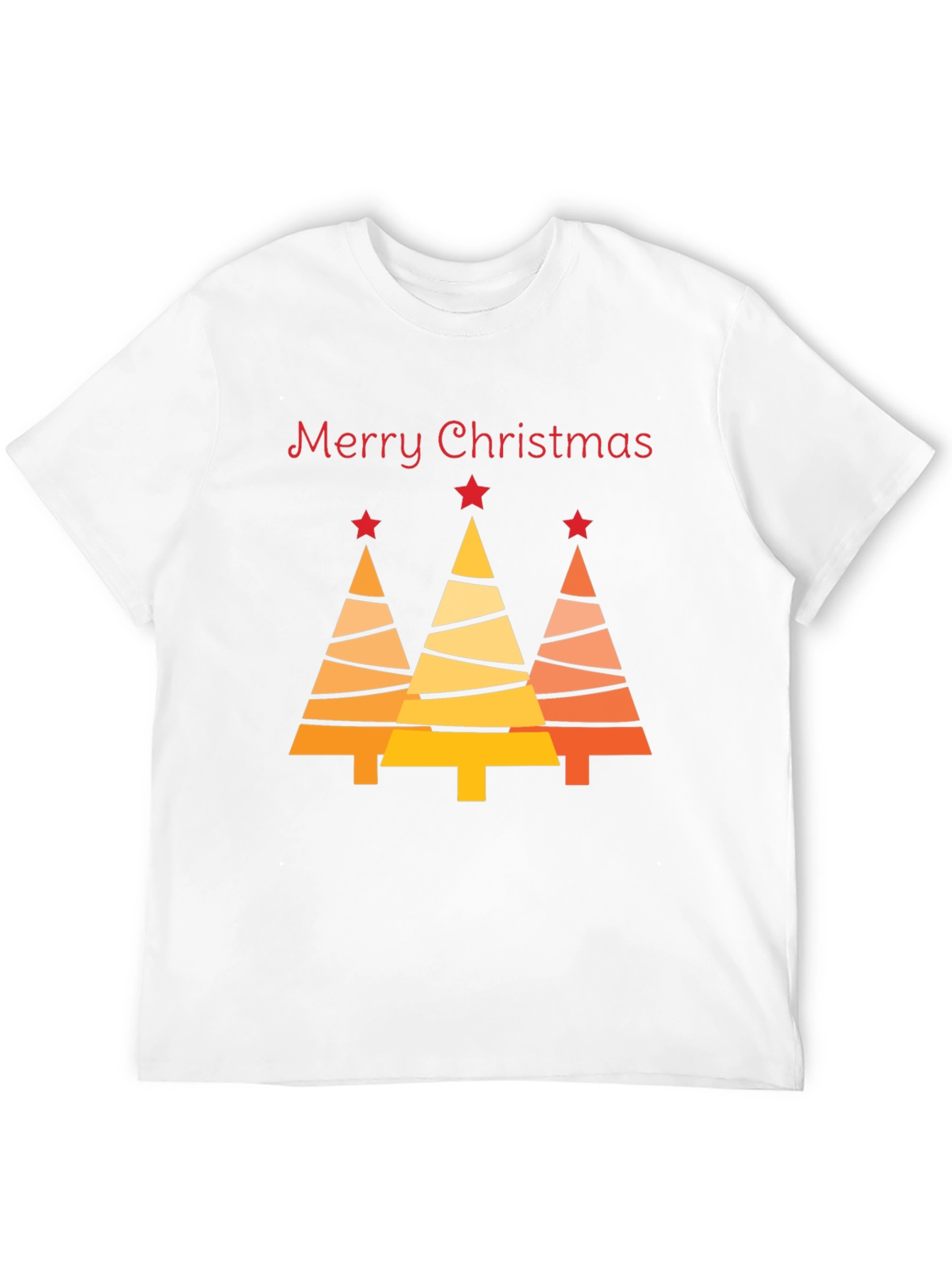 Festive Merry Christmas Tree Graphic Tee - Holiday Season