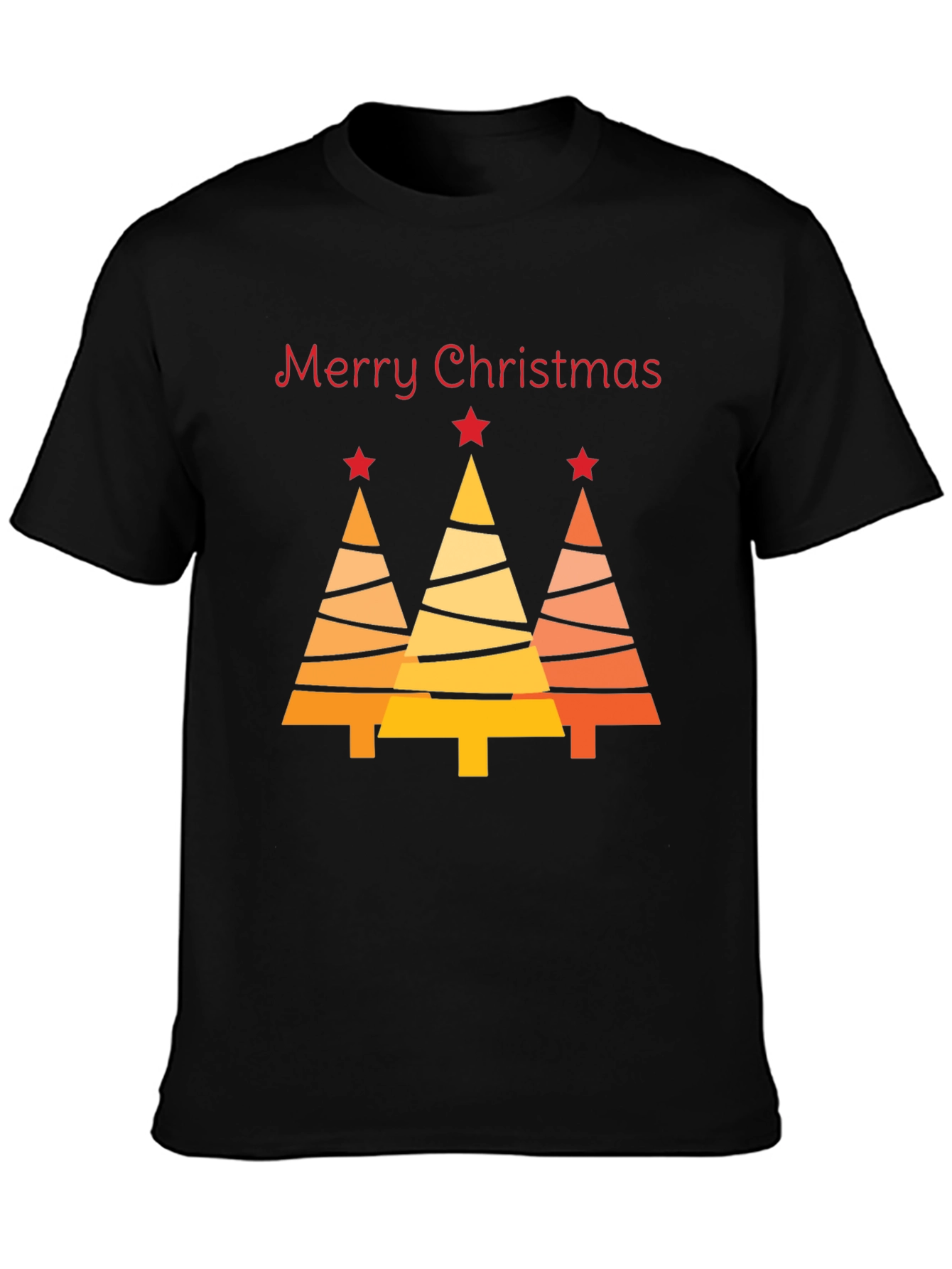 Festive Merry Christmas Tree Graphic Tee - Holiday Season