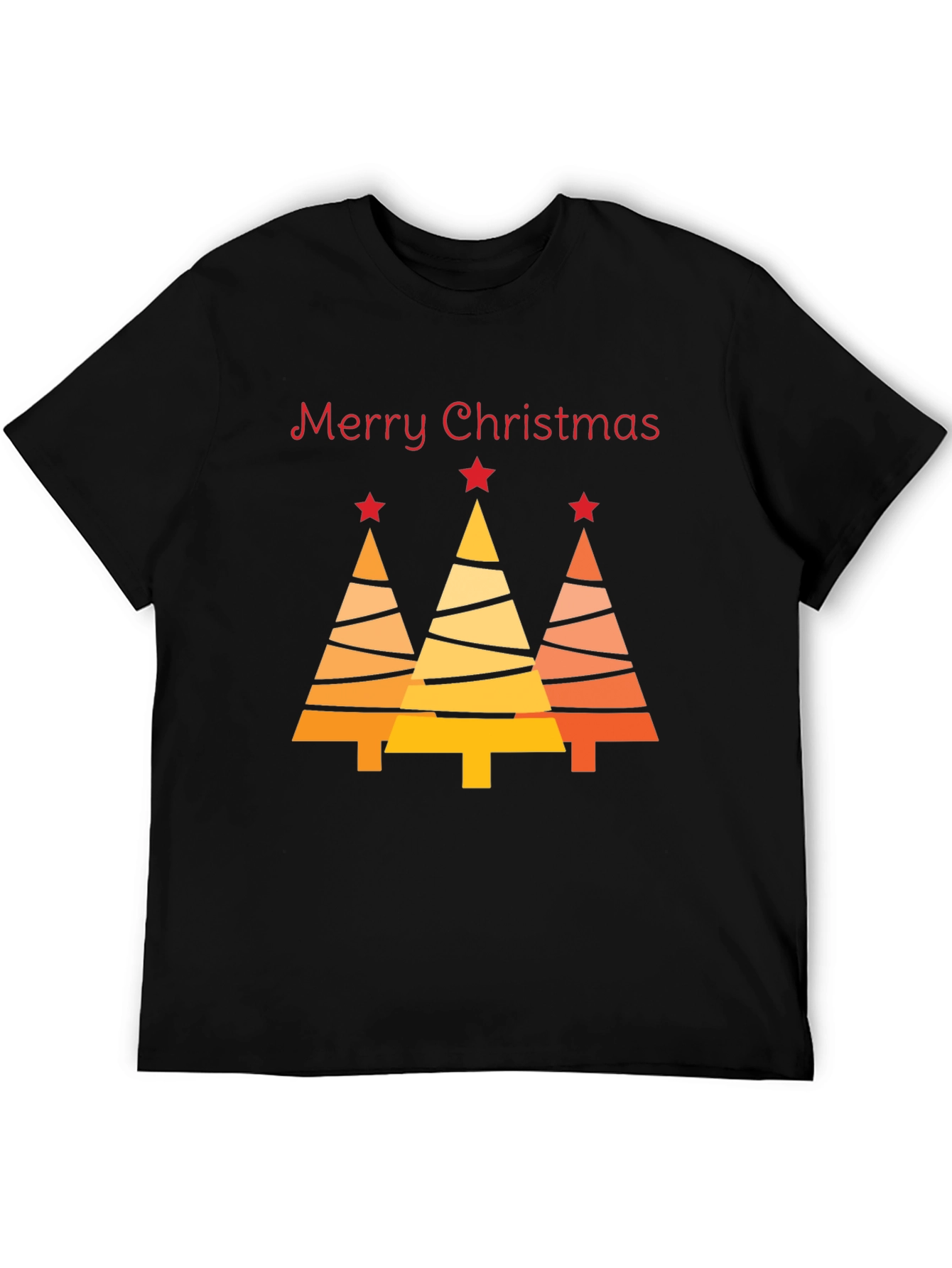 Festive Merry Christmas Tree Graphic Tee - Holiday Season