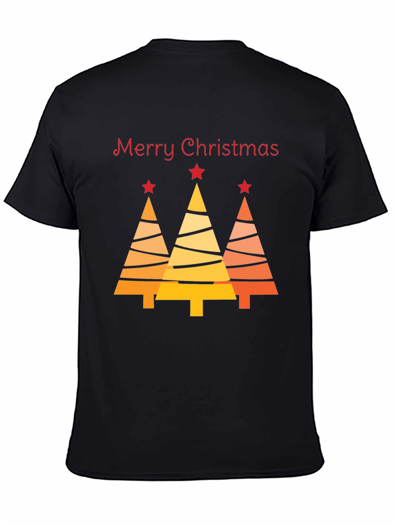 Festive Merry Christmas Tree Graphic Tee - Holiday Season