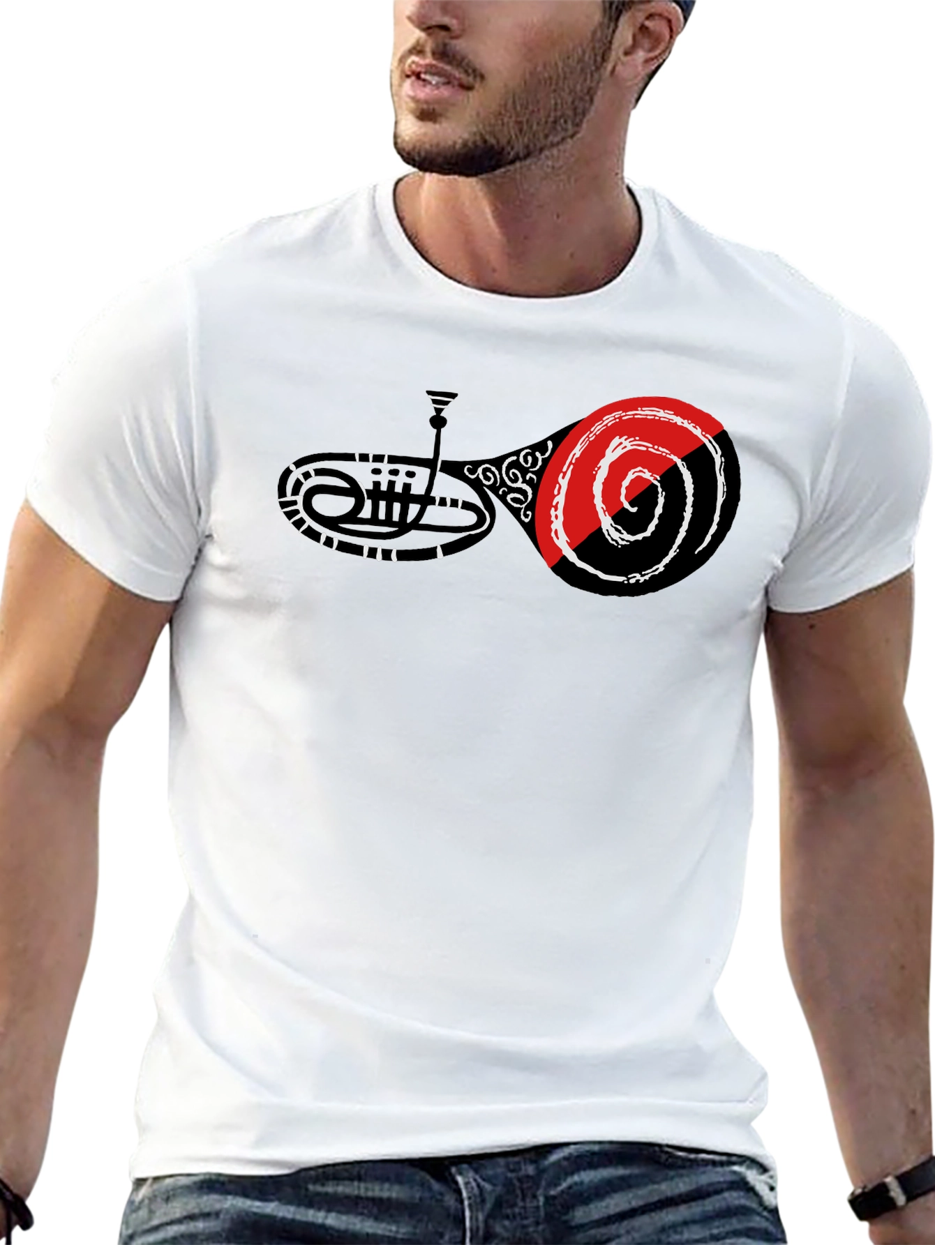 Abstract Music Graphic Tee - Black