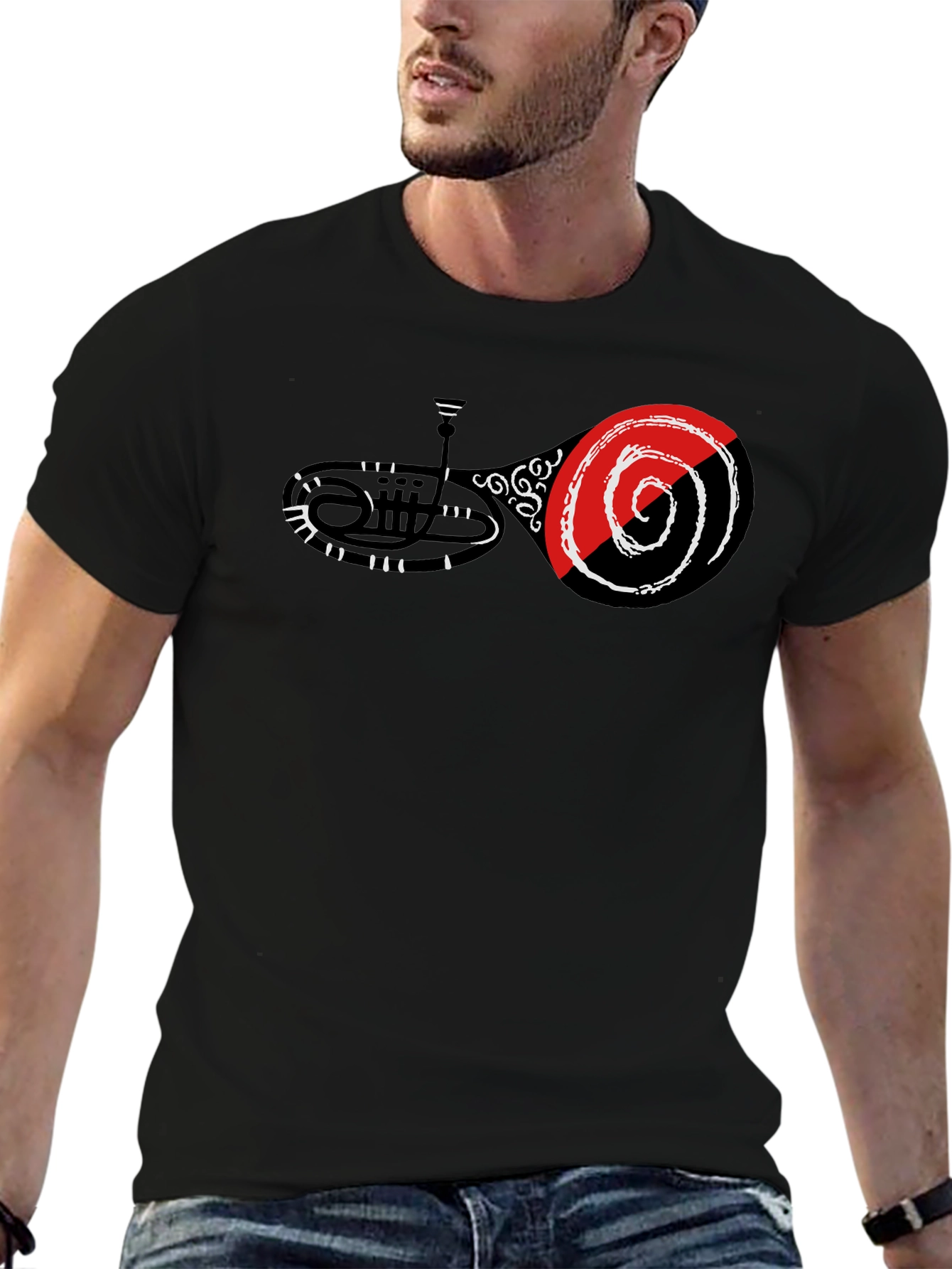 Abstract Music Graphic Tee - Black