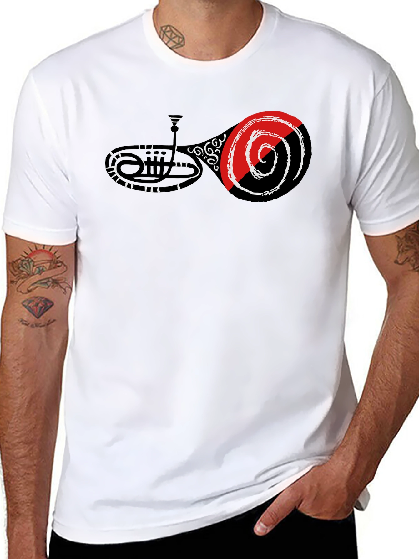 Abstract Music Graphic Tee - Black