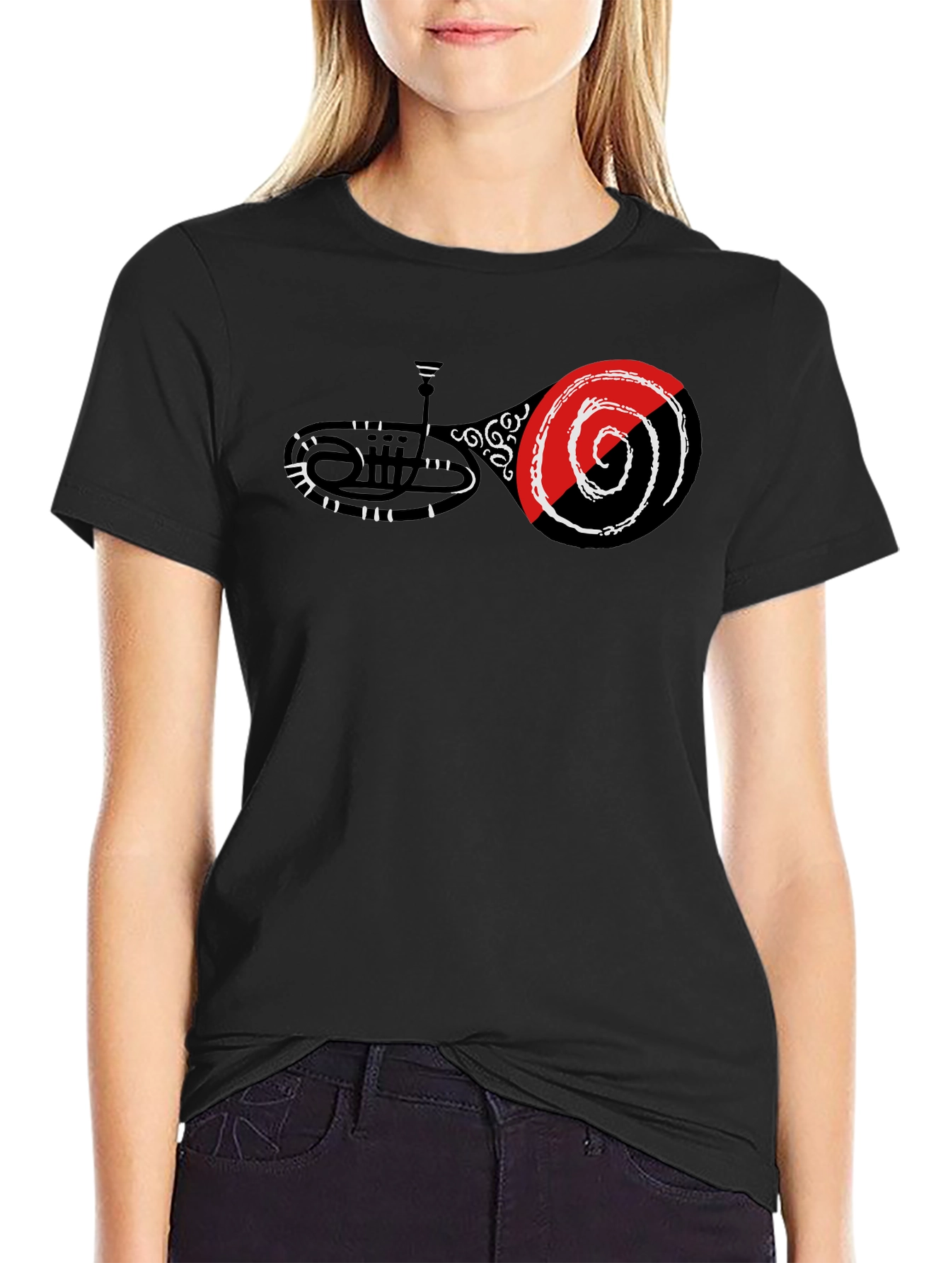 Abstract Music Graphic Tee - Black