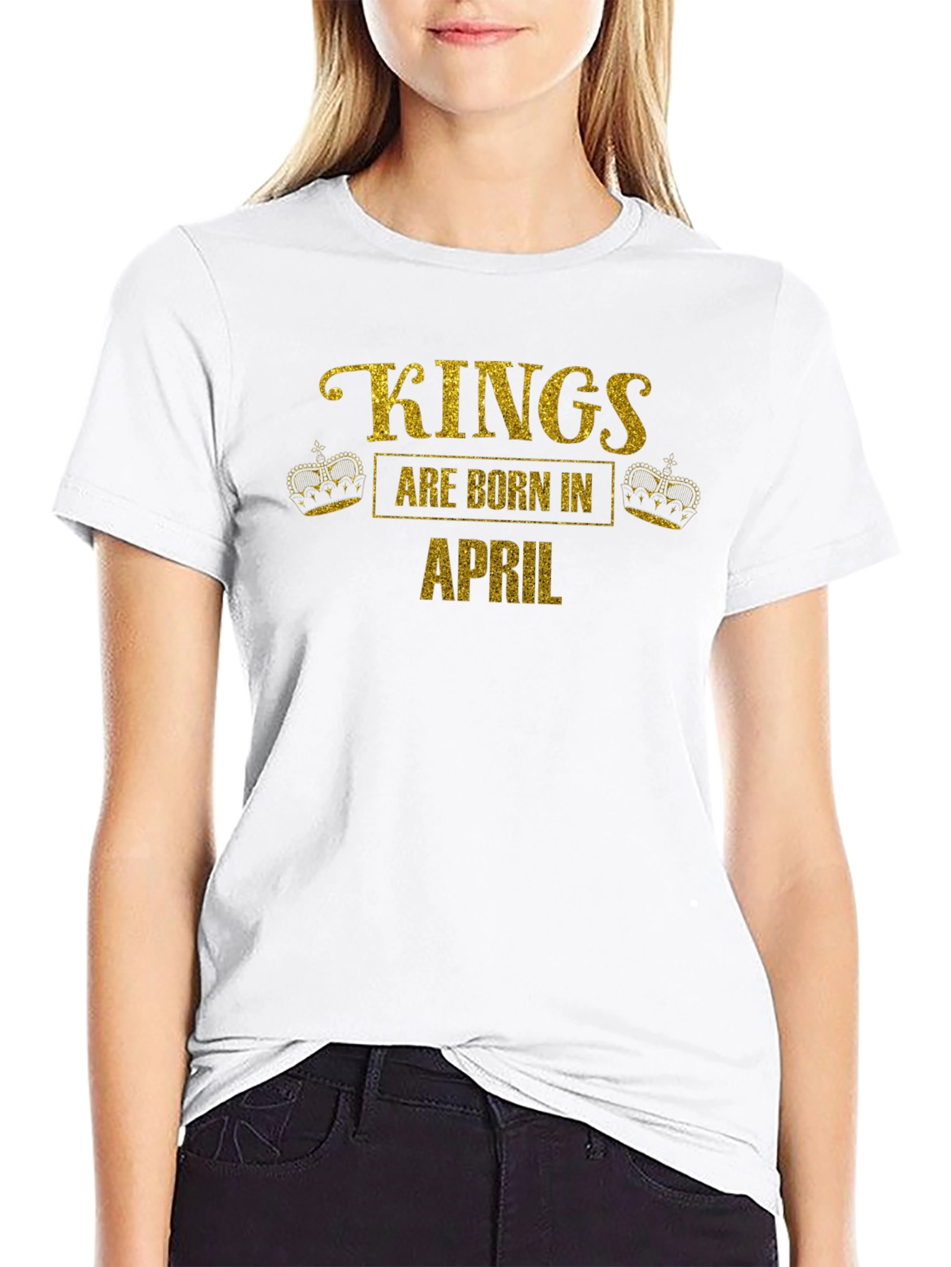 Kings Are Born In April Black T-Shirt