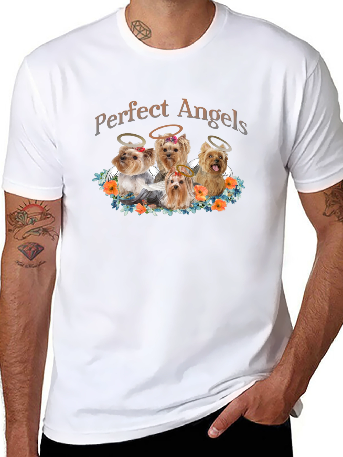 Perfect Angels Dog T-Shirt - Cute Yorkies