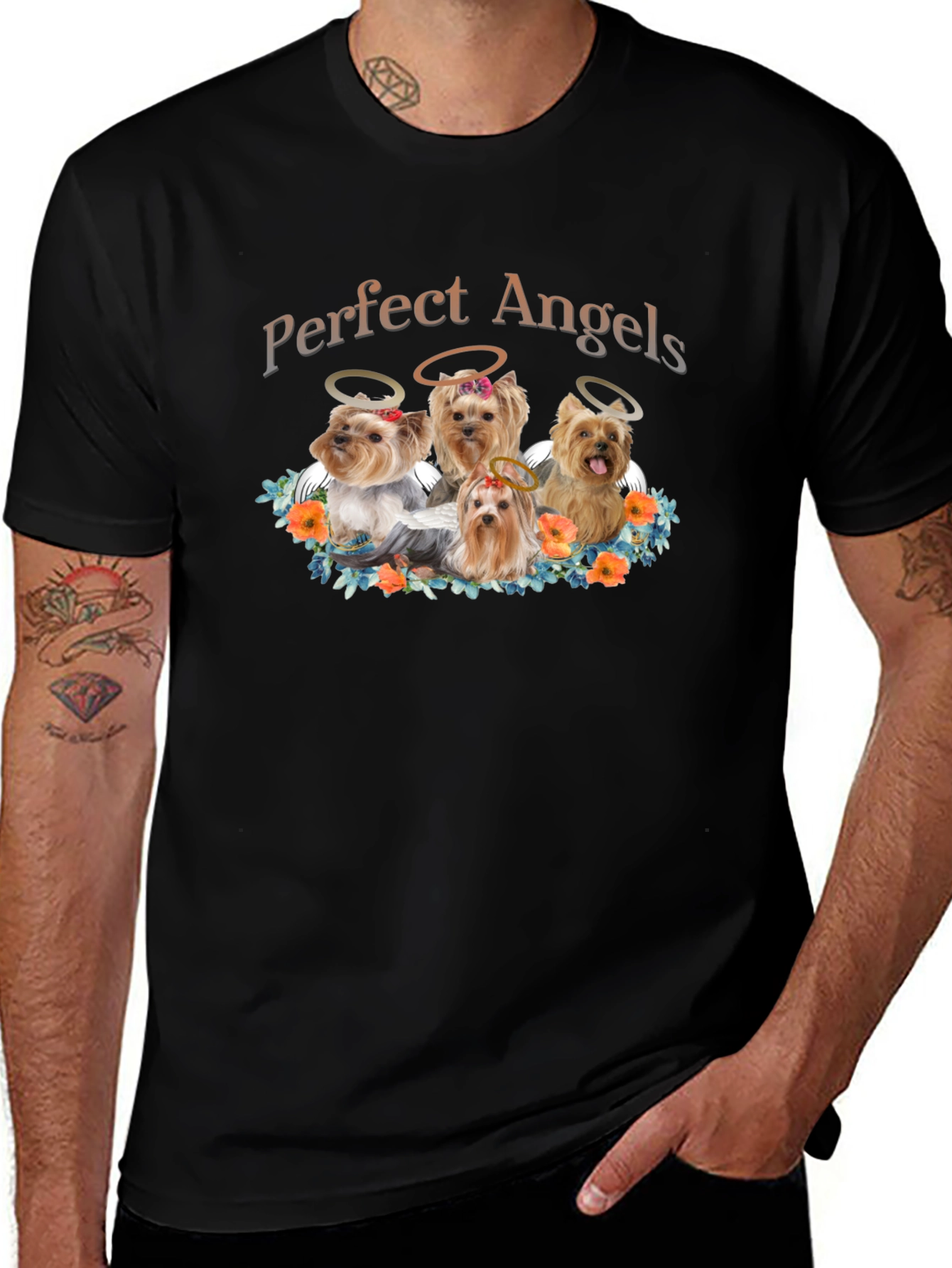 Perfect Angels Dog T-Shirt - Cute Yorkies