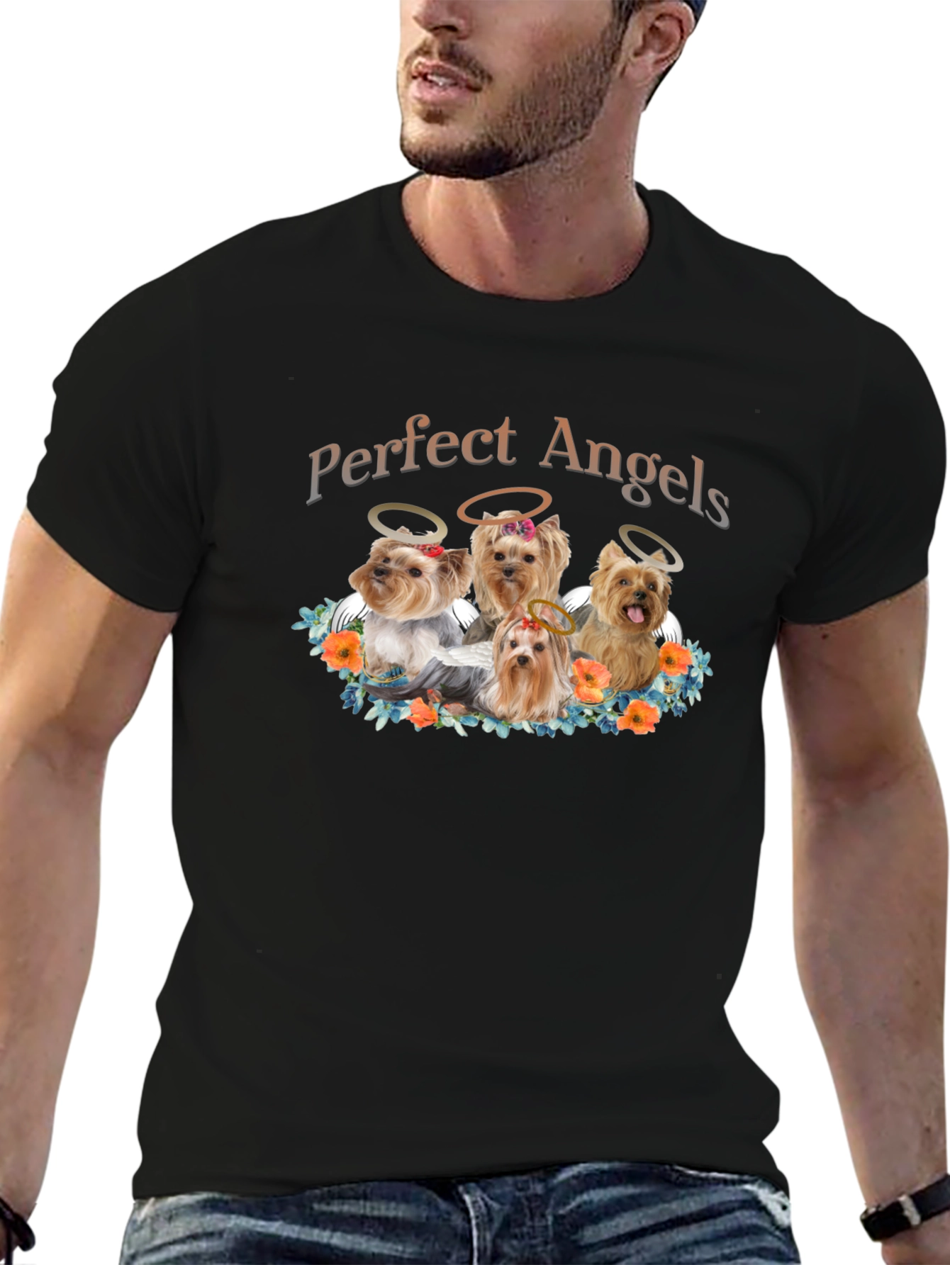 Perfect Angels Dog T-Shirt - Cute Yorkies