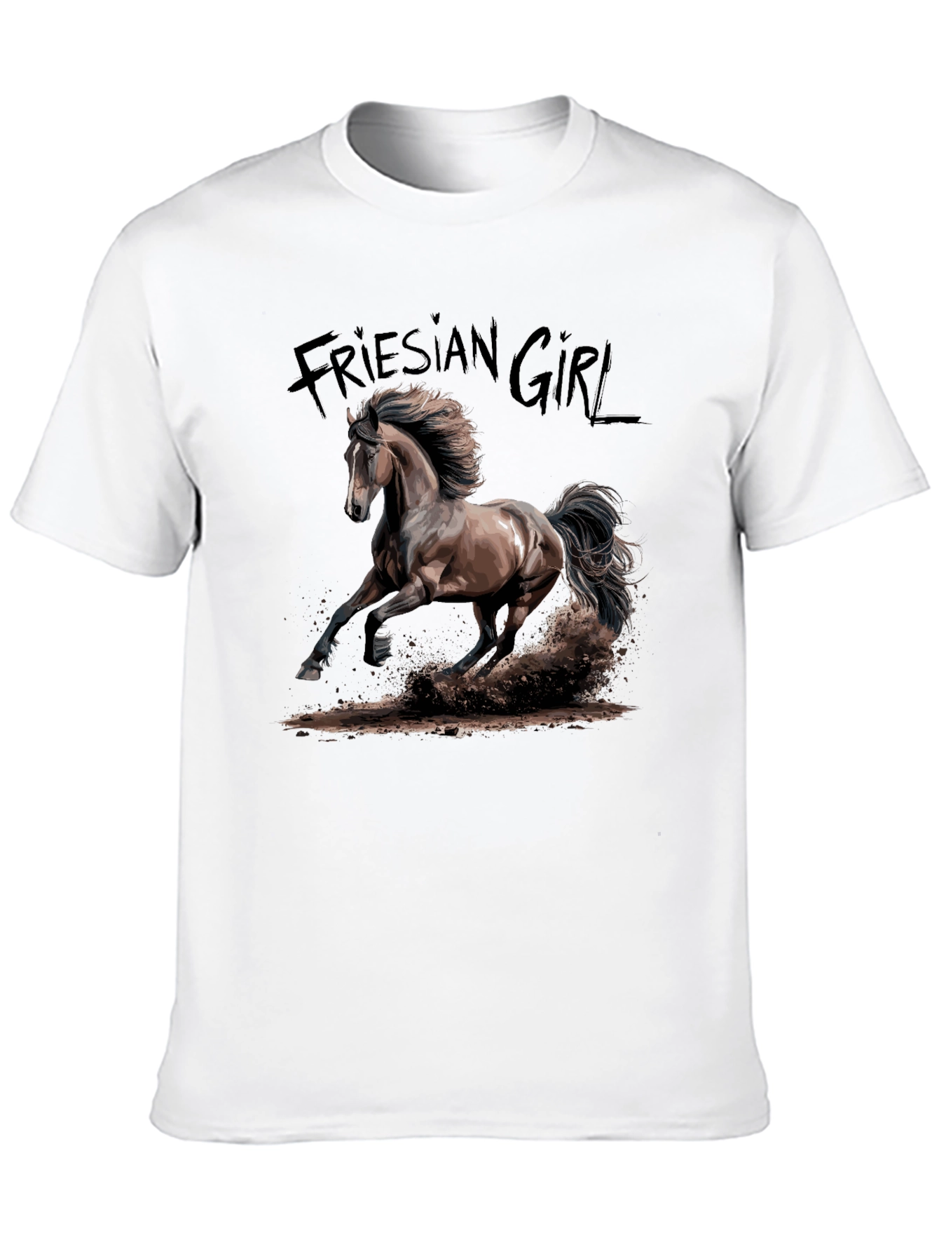Friesian Girl Horse T-Shirt - Equestrian Style