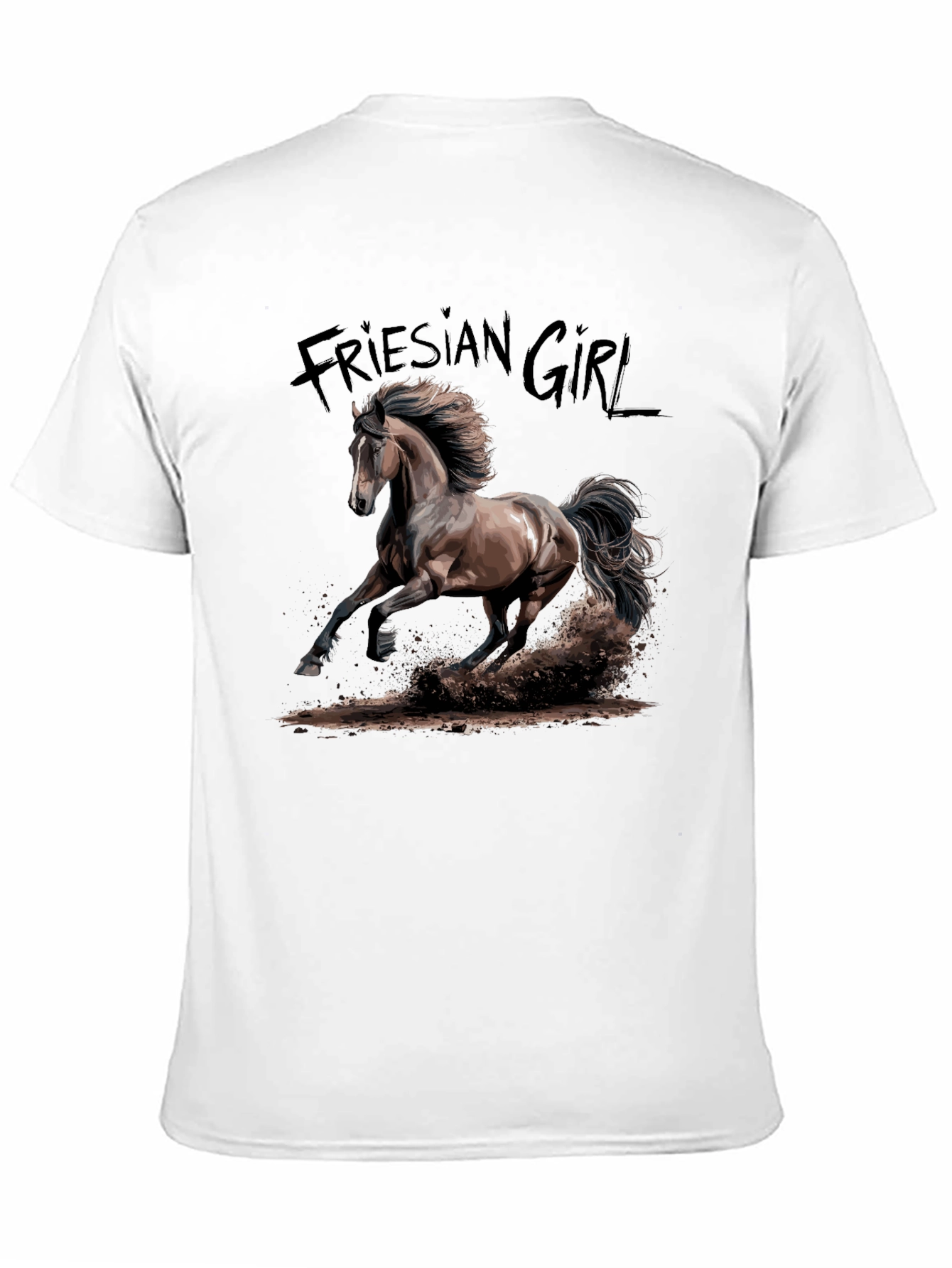 Friesian Girl Horse T-Shirt - Equestrian Style