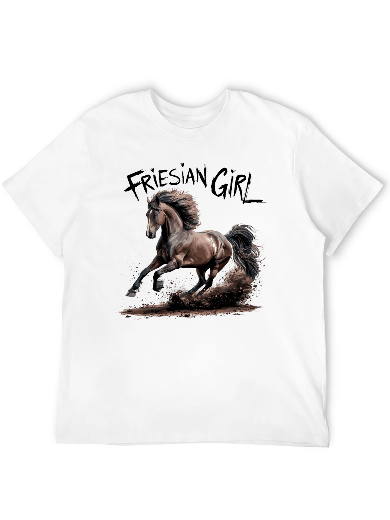 Friesian Girl Horse T-Shirt - Equestrian Style