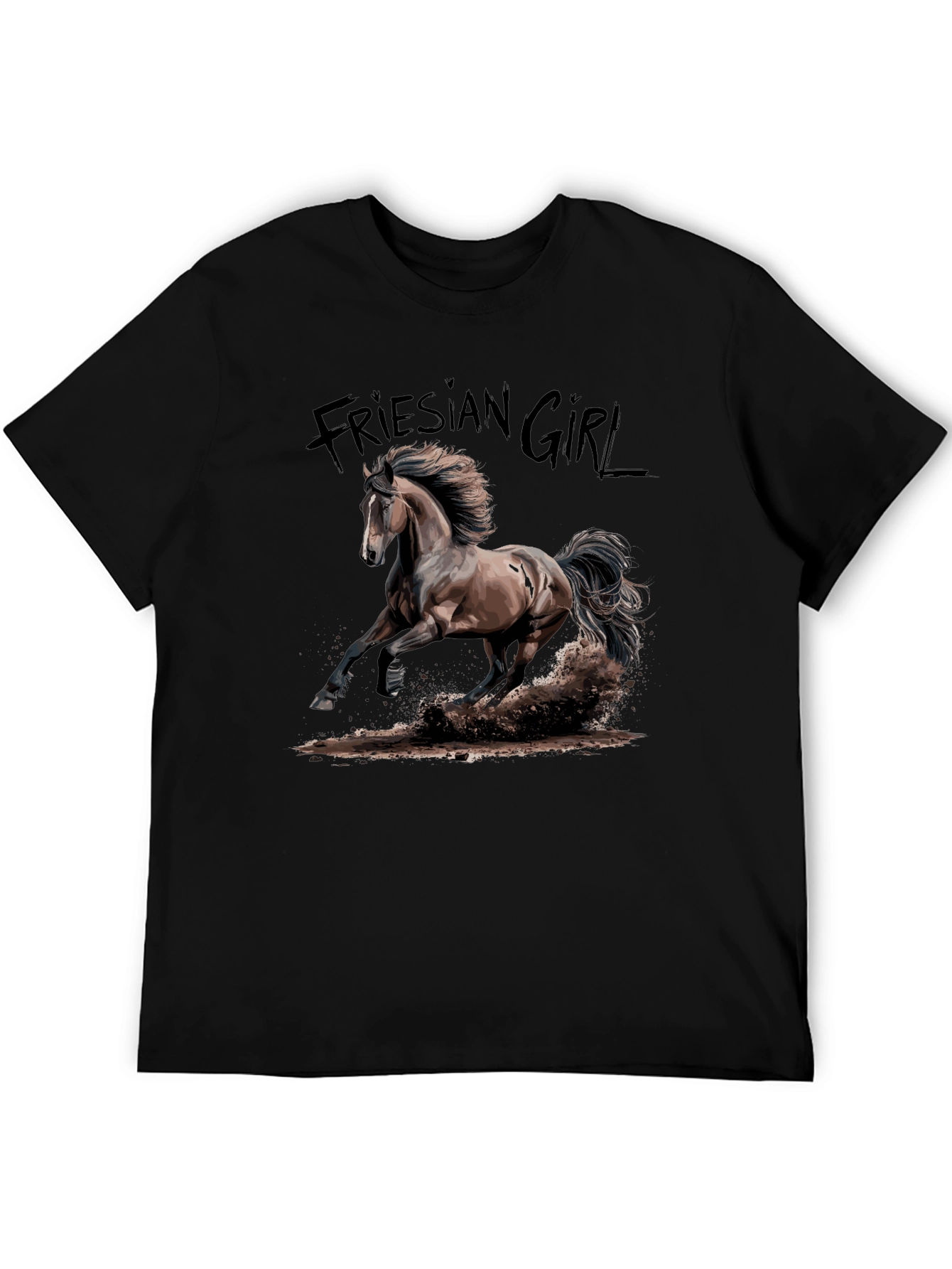 Friesian Girl Horse T-Shirt - Equestrian Style