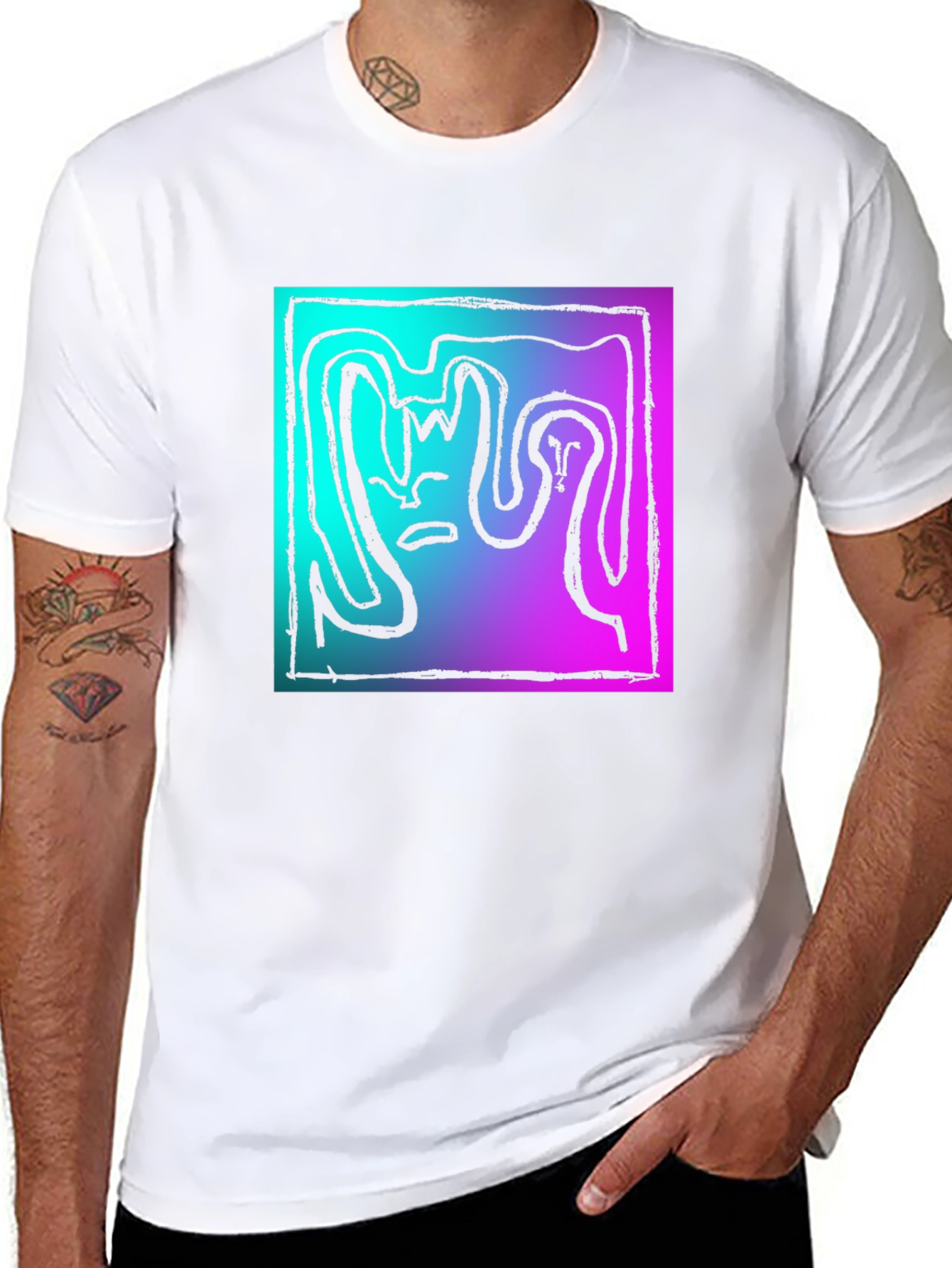 Abstract Graphic Tee - Gradient Art