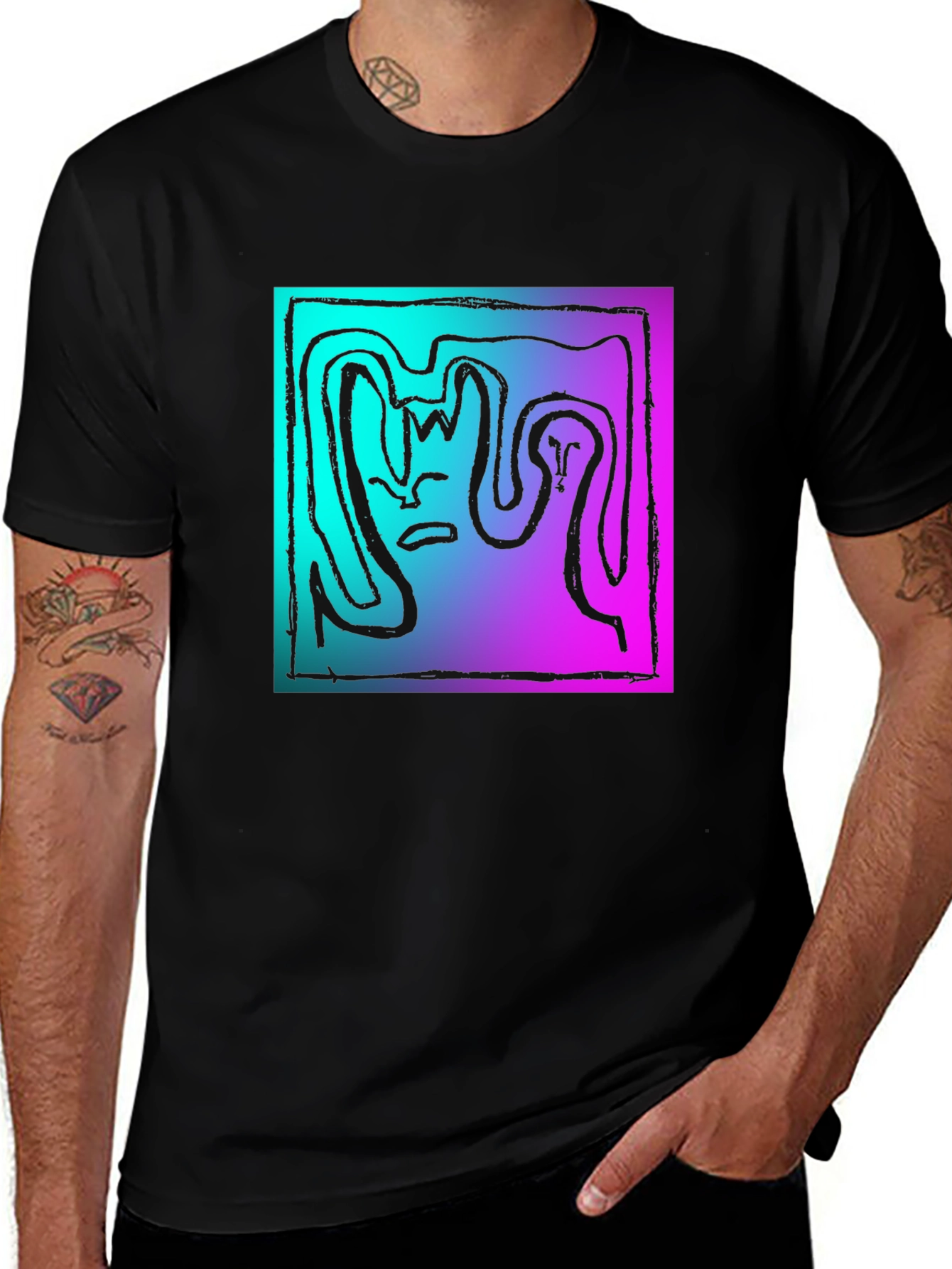 Abstract Graphic Tee - Gradient Art
