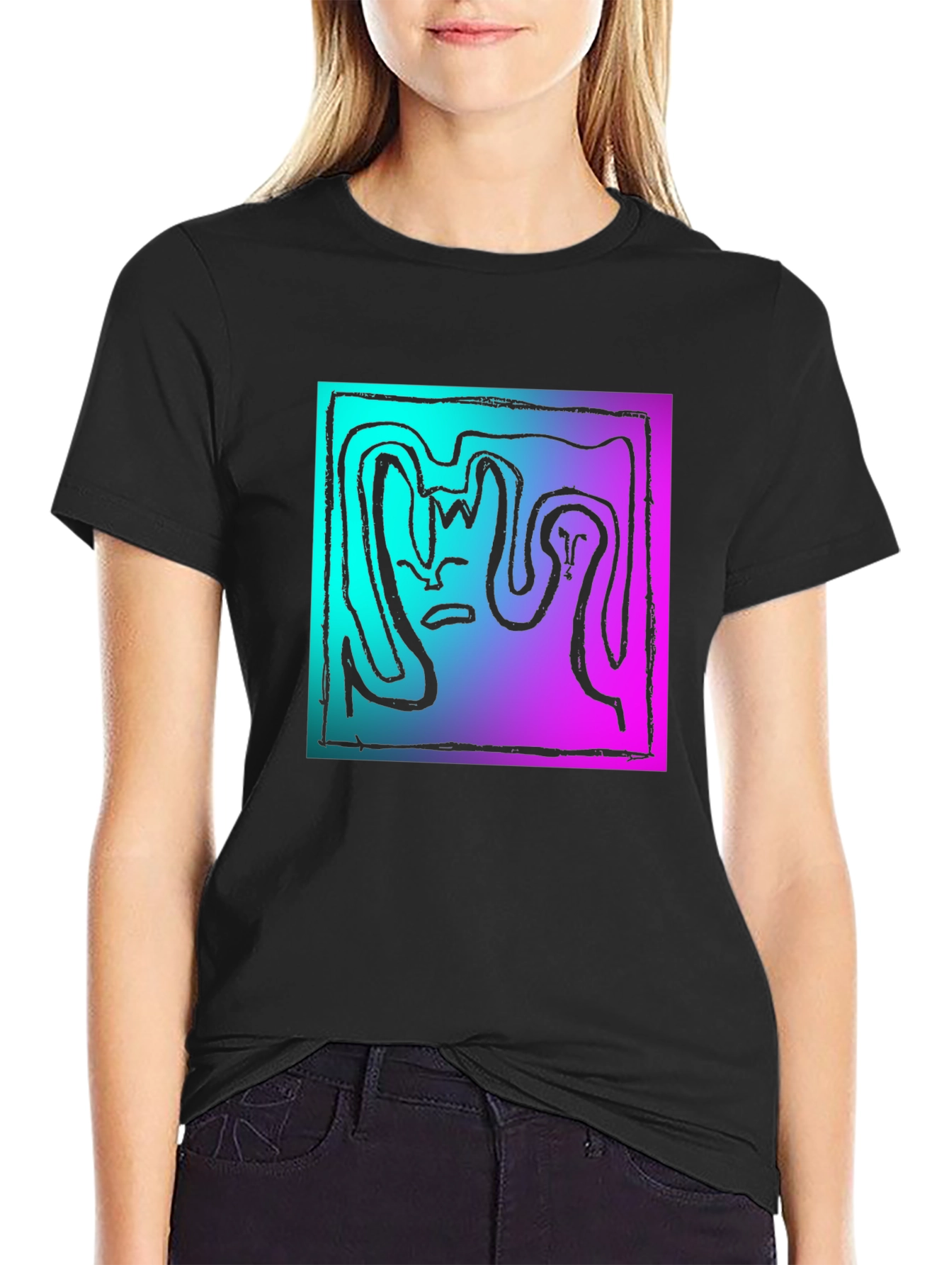Abstract Graphic Tee - Gradient Art