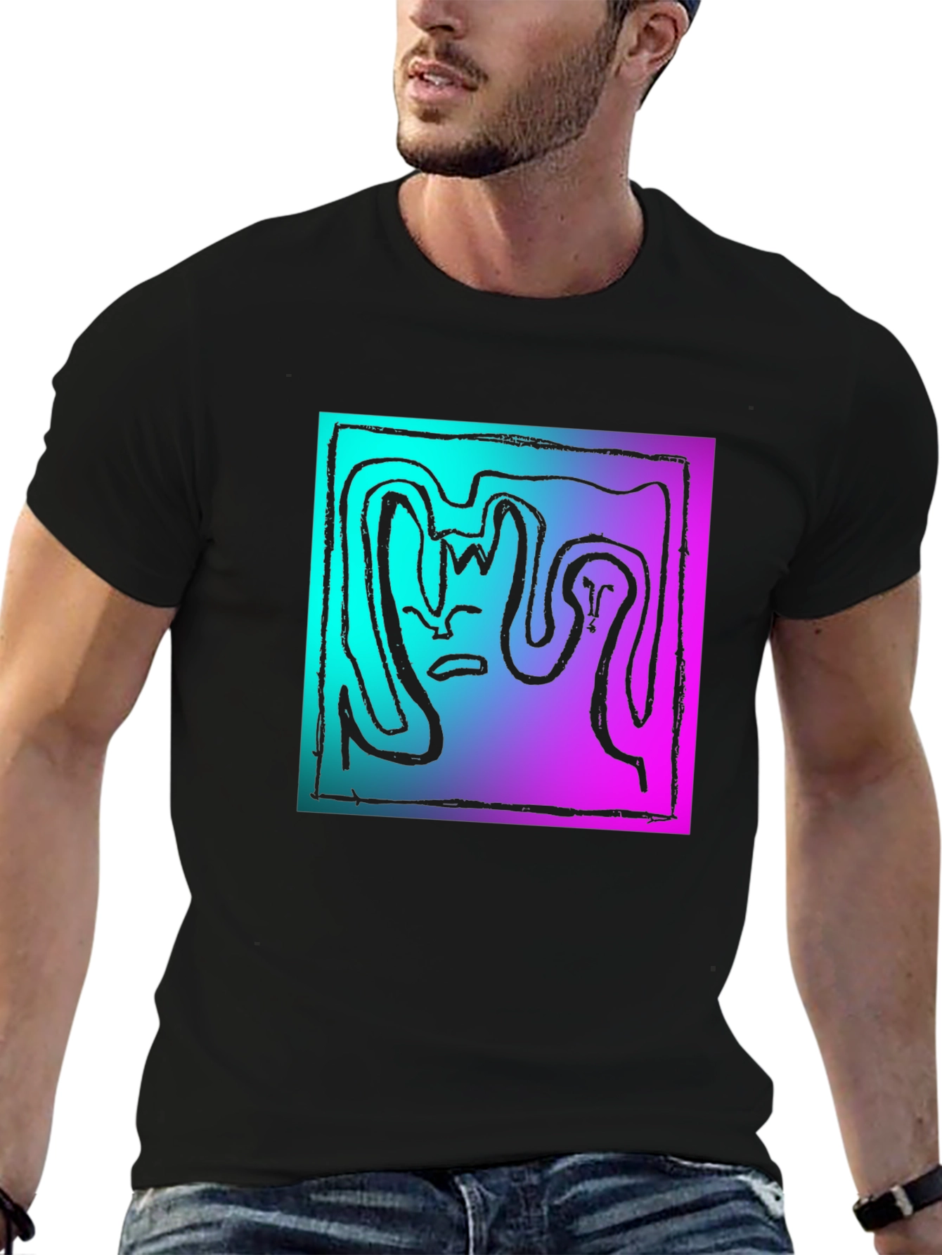 Abstract Graphic Tee - Gradient Art