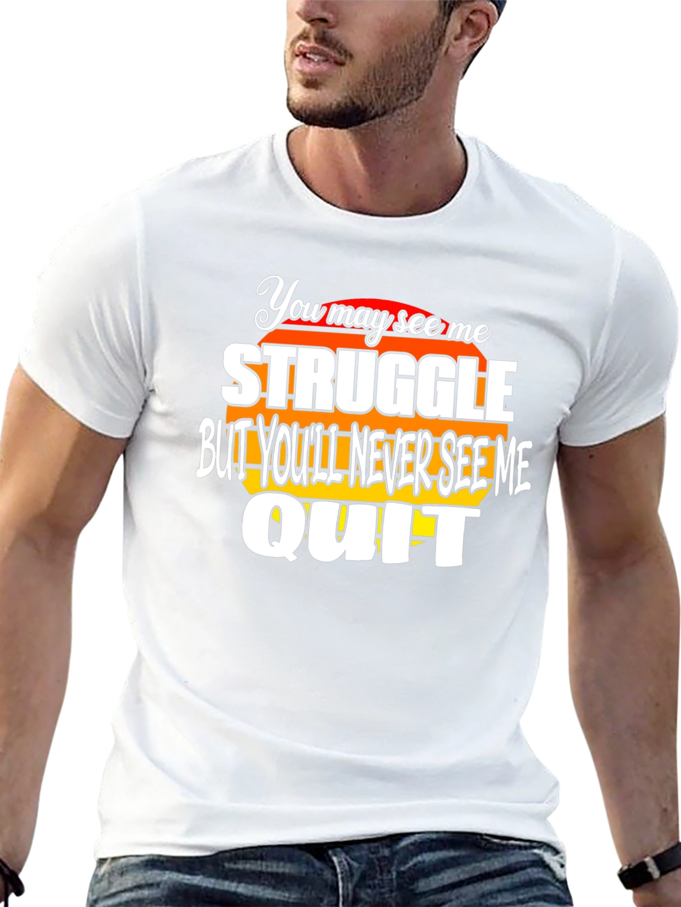 Struggle Quit Graphic T-Shirt - Motivational Design