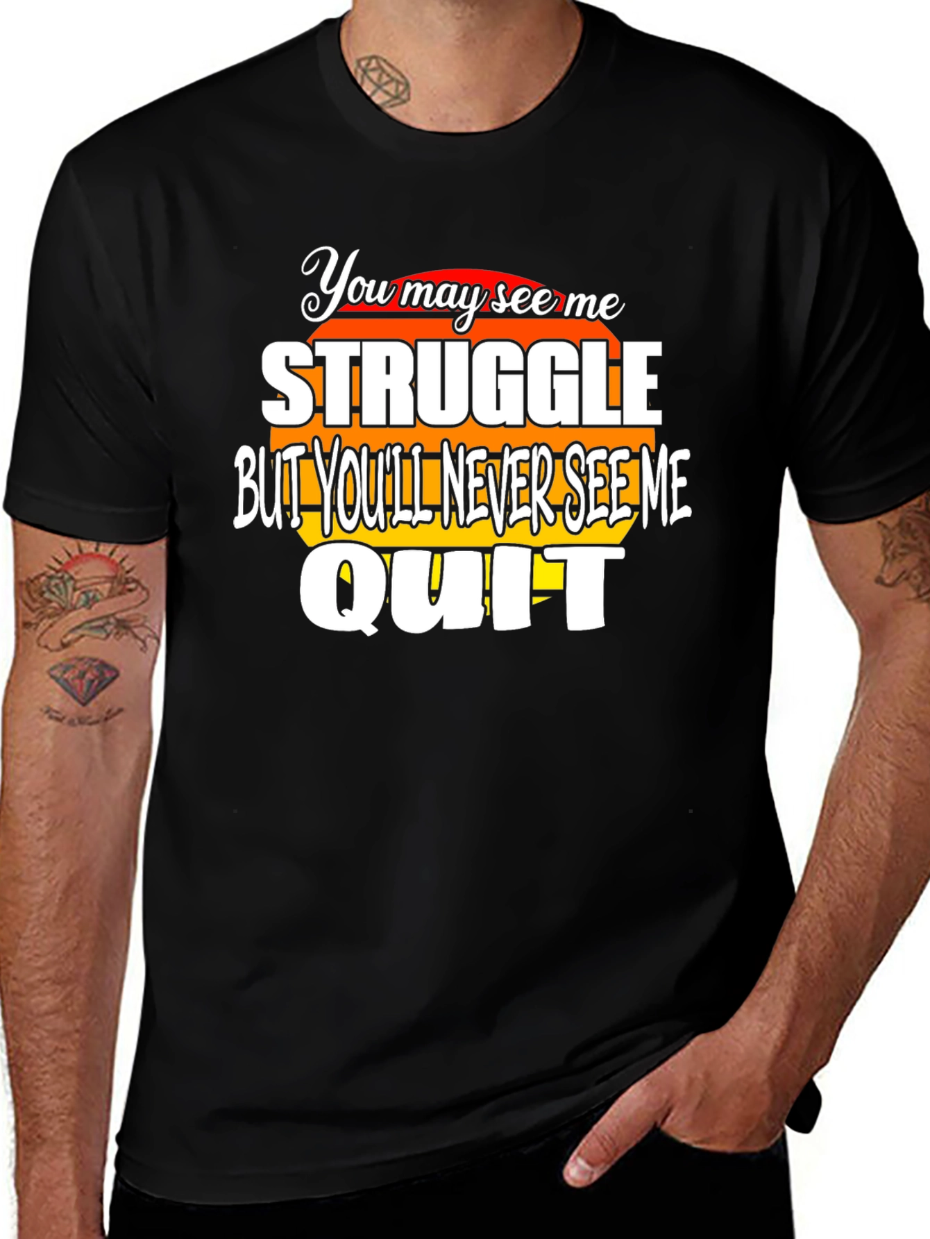 Struggle Quit Graphic T-Shirt - Motivational Design