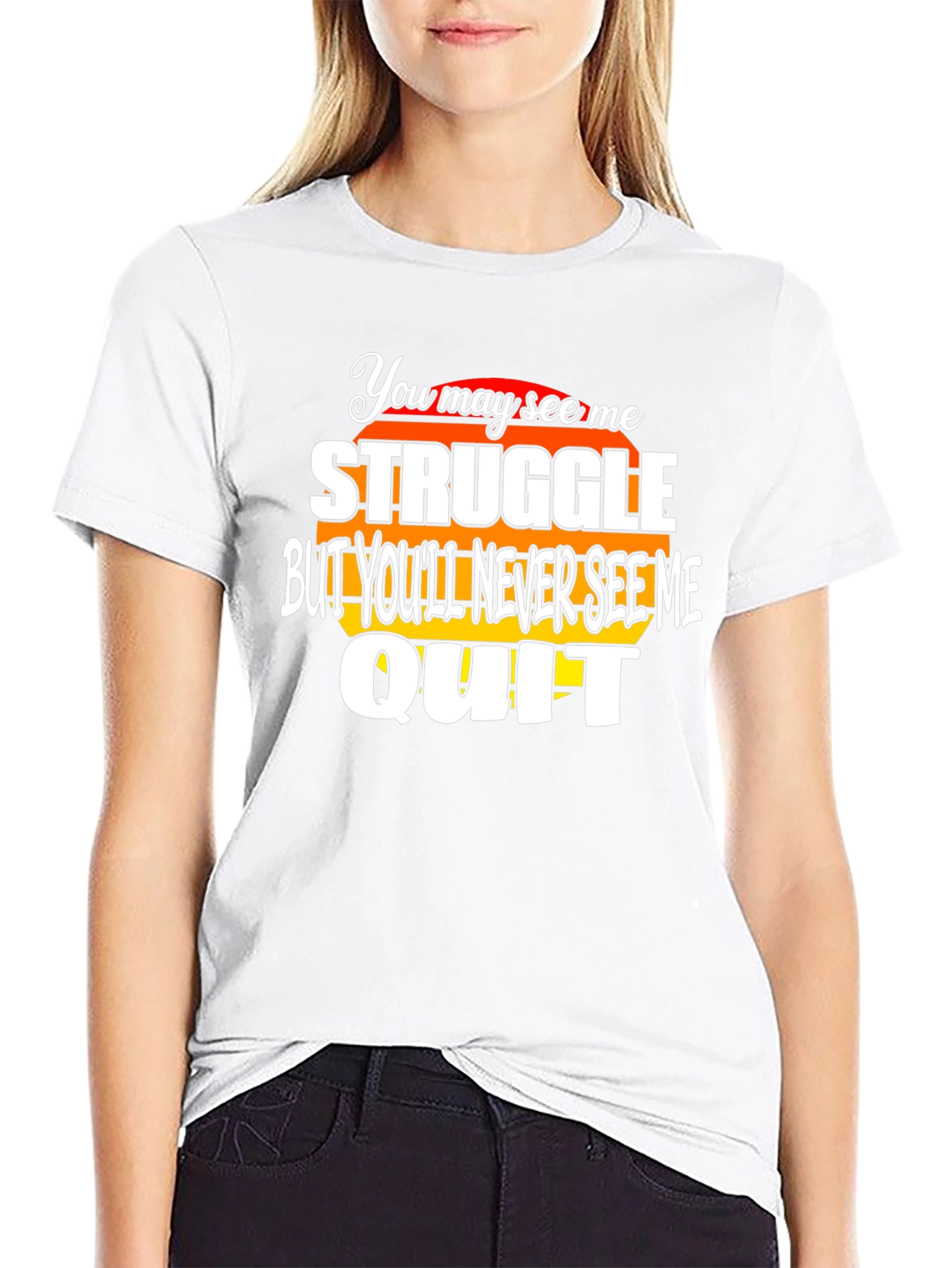 Struggle Quit Graphic T-Shirt - Motivational Design