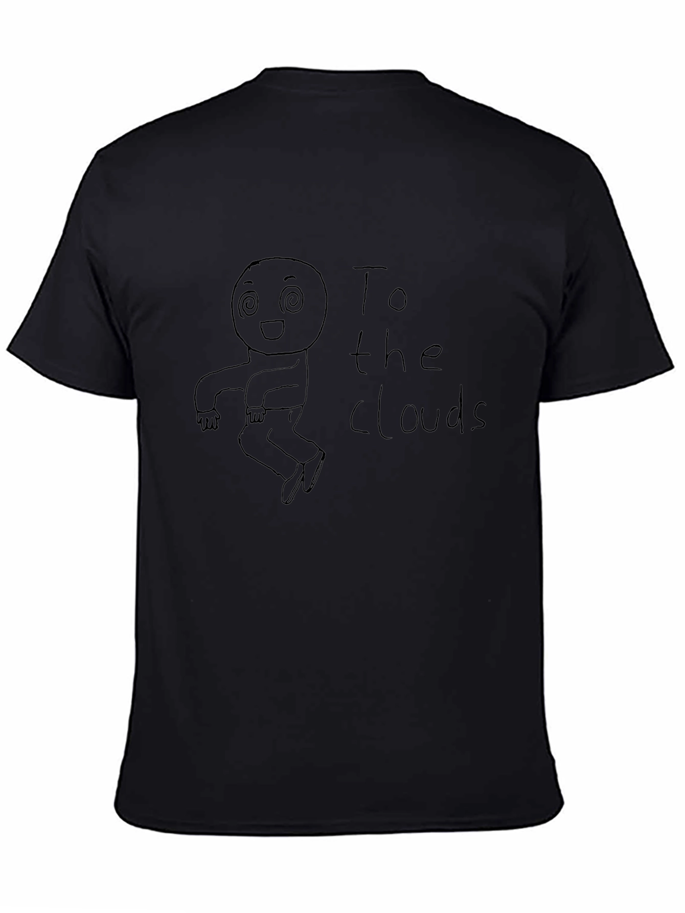 Whimsical To The Clouds Graphic Tee - Black