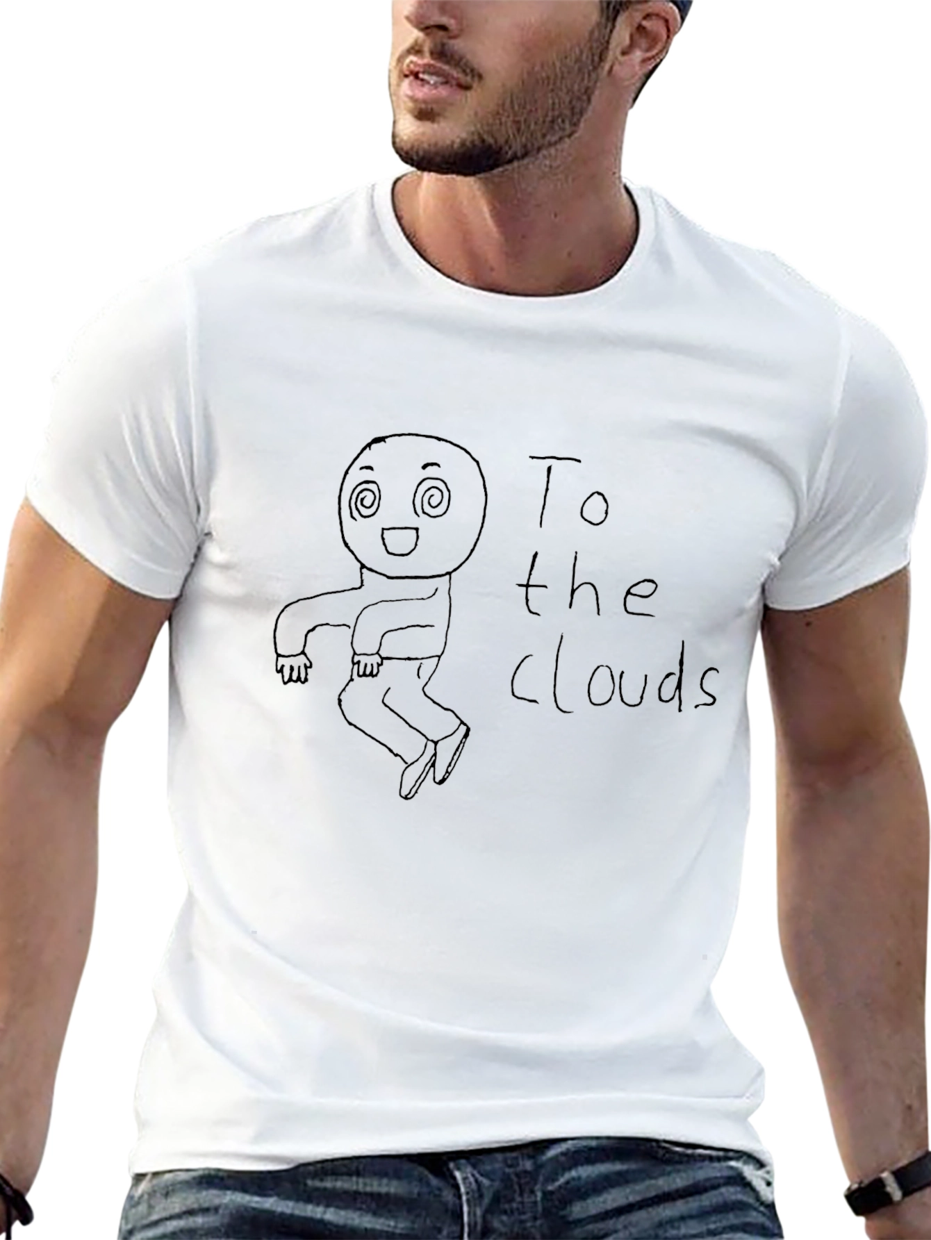 Whimsical To The Clouds Graphic Tee - Black
