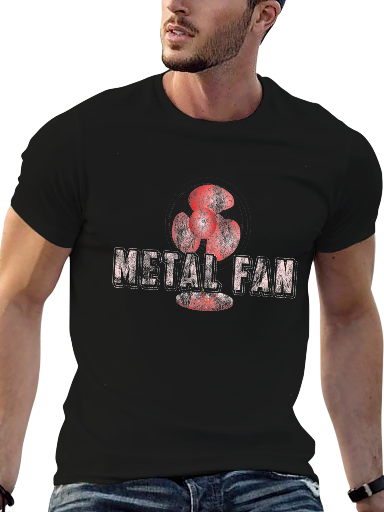 Metal Fan T-Shirt - Graphic Print Black Tee