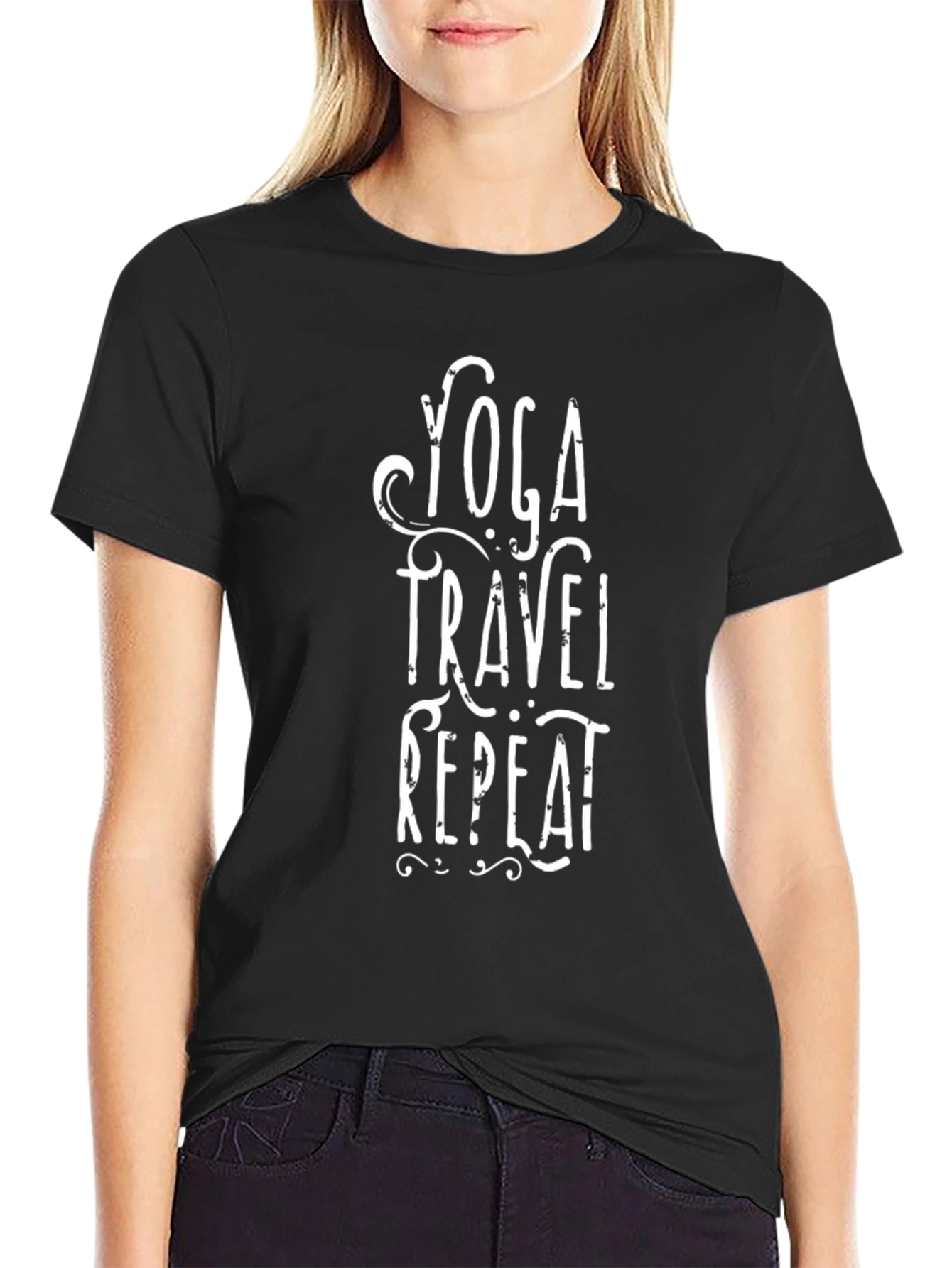 Yoga Travel Repeat Graphic T-Shirt