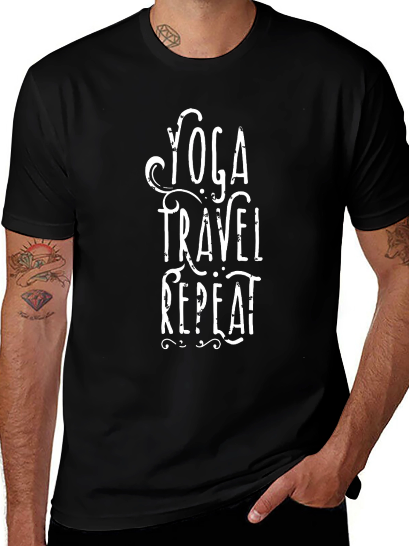 Yoga Travel Repeat Graphic T-Shirt