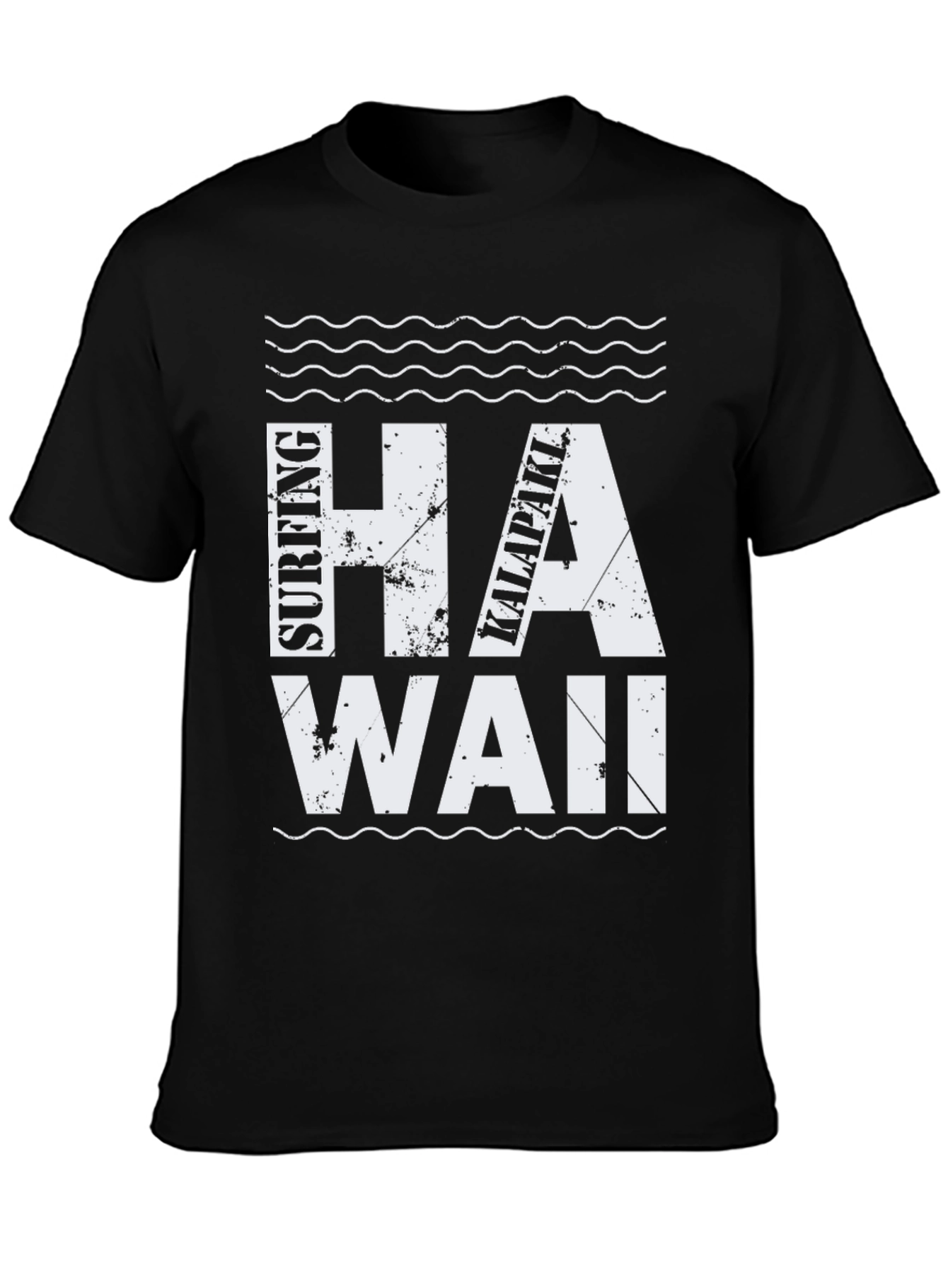 Surfing Hawaii Kalapaki T-Shirt - Black