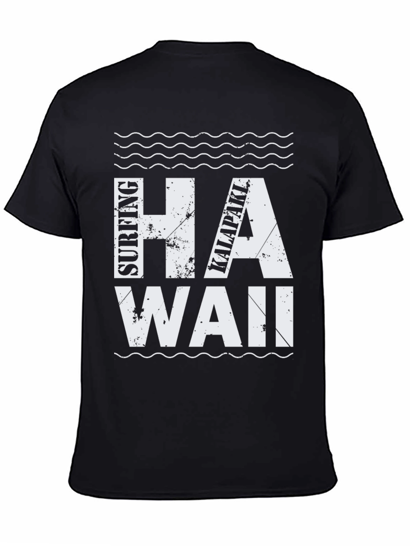 Surfing Hawaii Kalapaki T-Shirt - Black