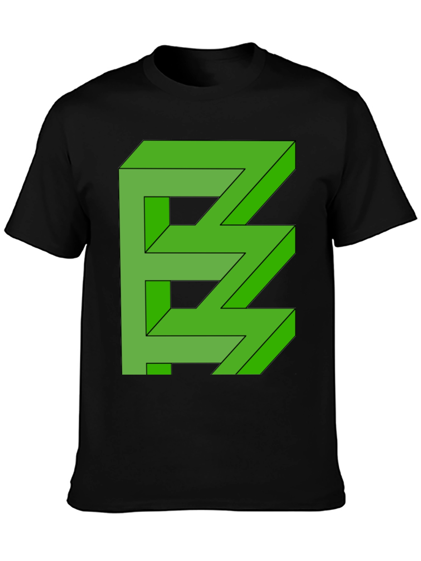 Optical Illusion Graphic Tee - Stylish Mens Black T-Shirt