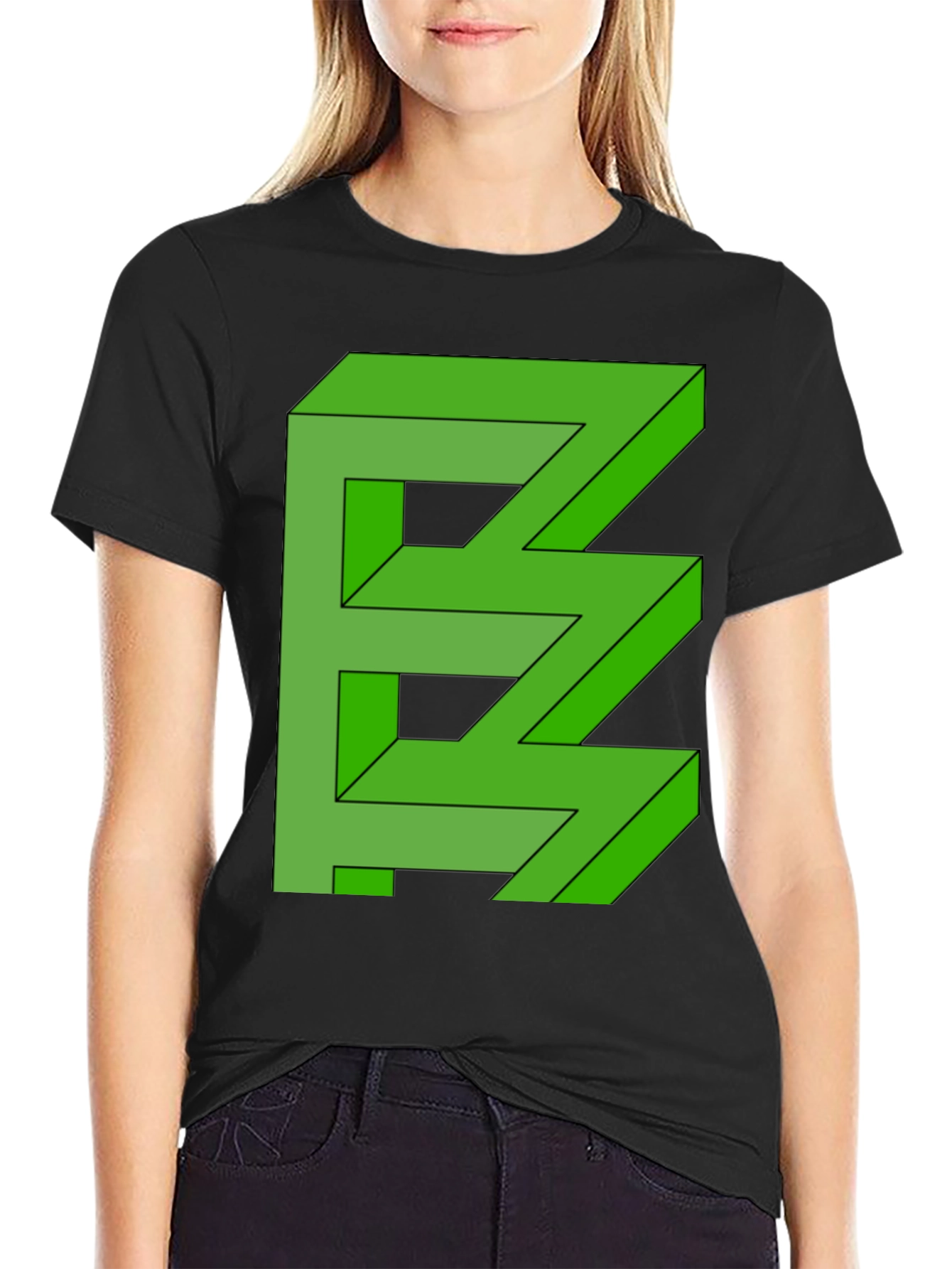 Optical Illusion Graphic Tee - Stylish Mens Black T-Shirt